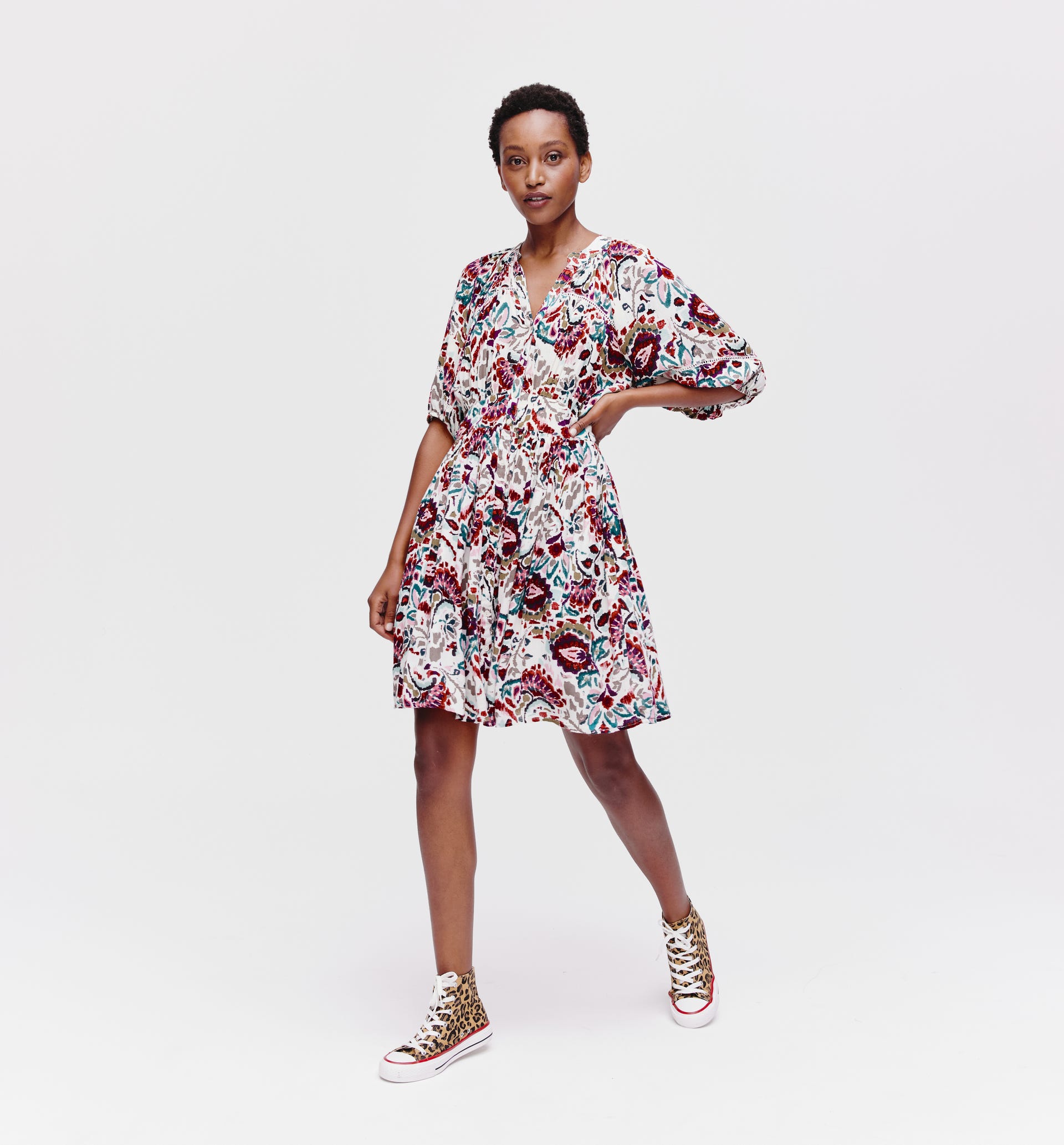 Crêpe bohemian dress