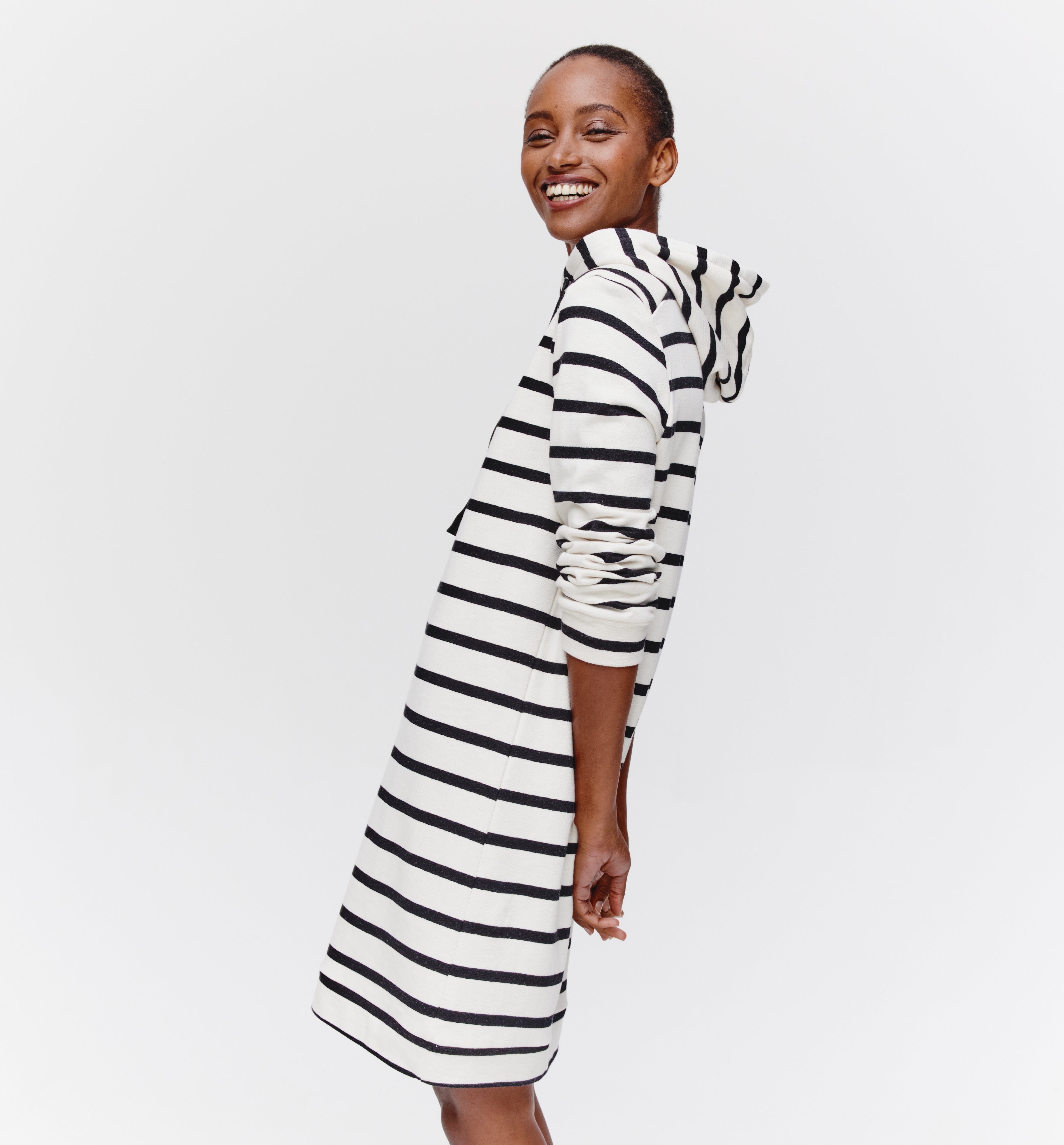 Striped sweatshirt dress - Black stripes
