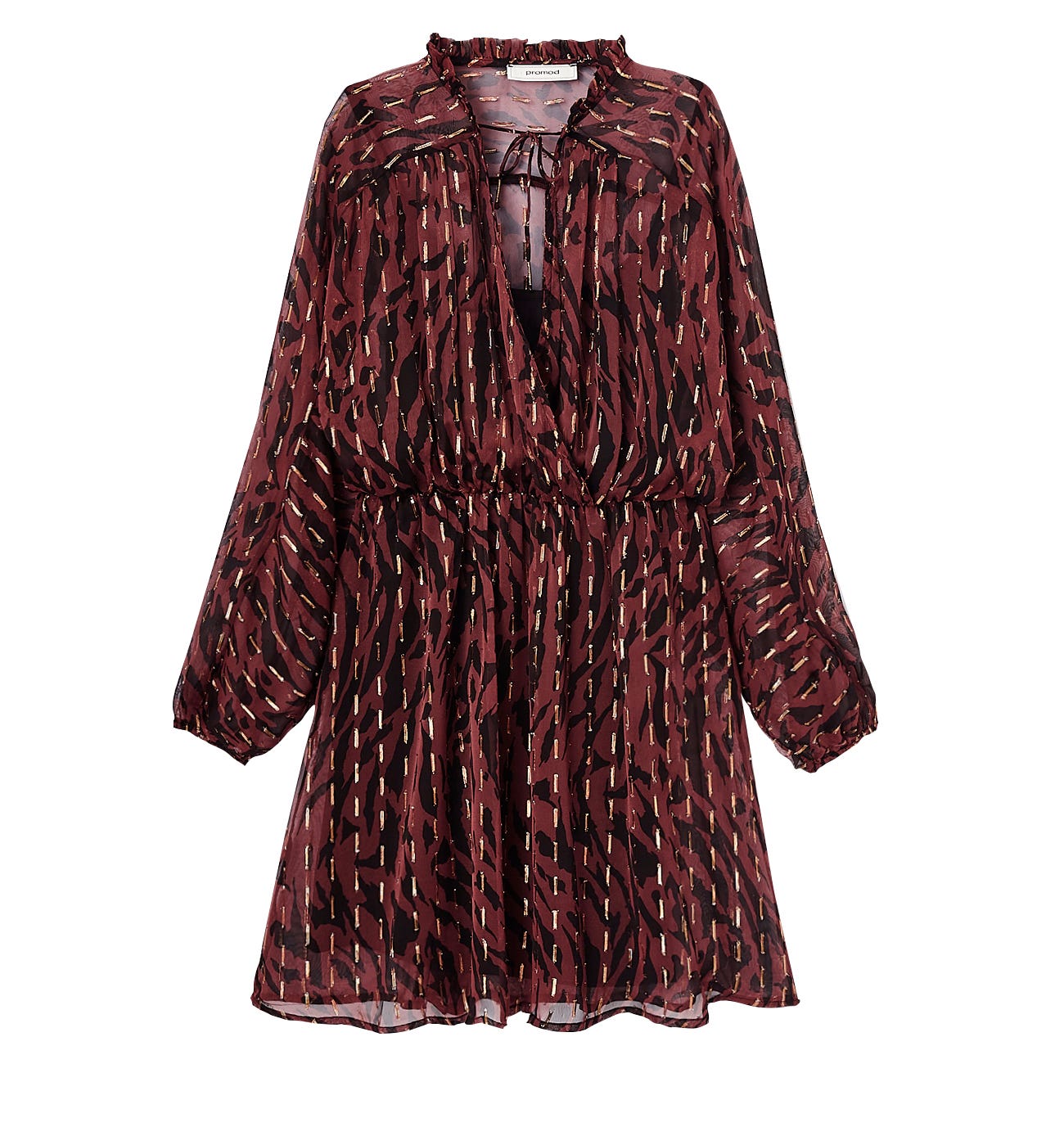 Robe courte à manches ballon