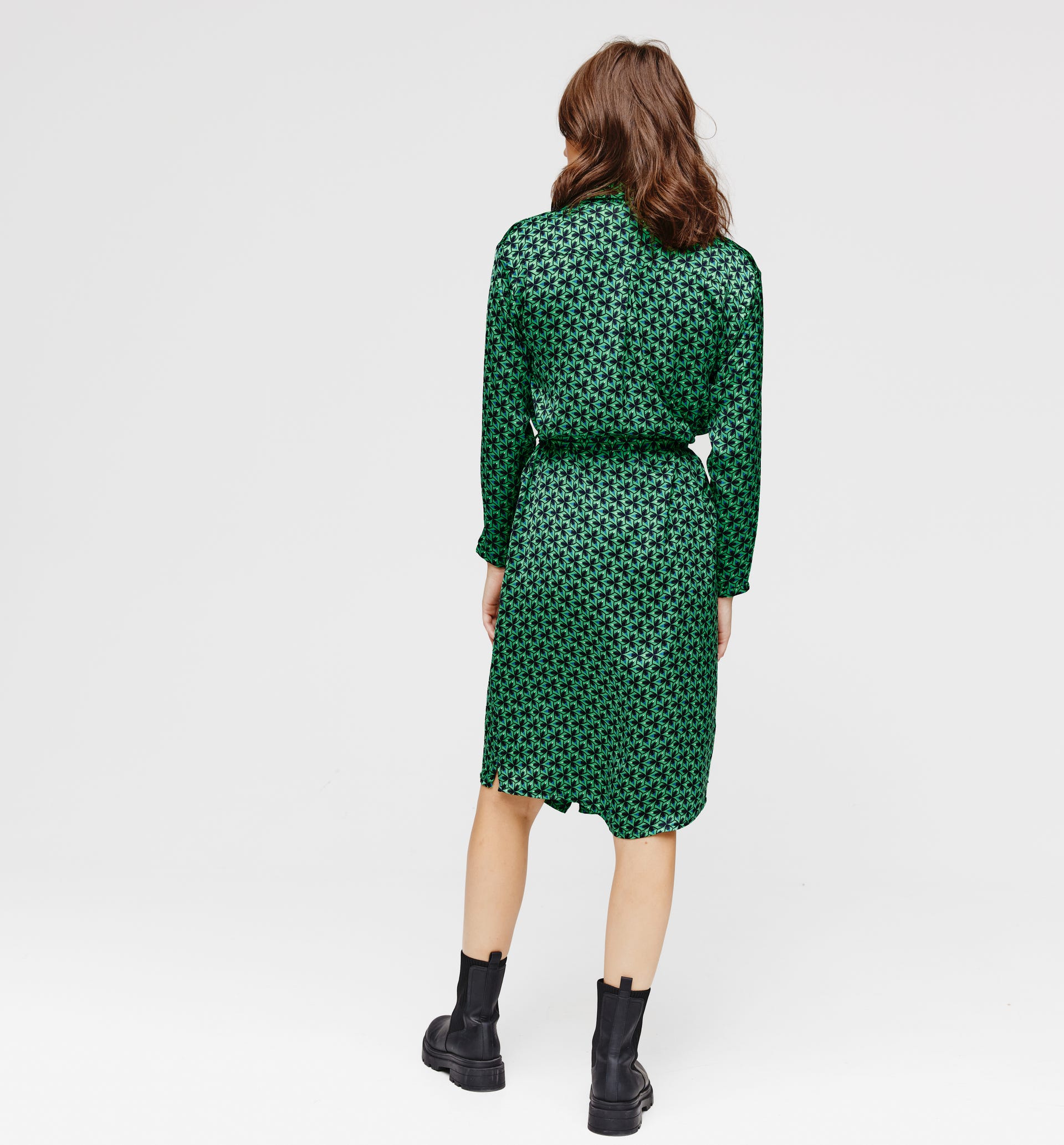 Silky shirtdress