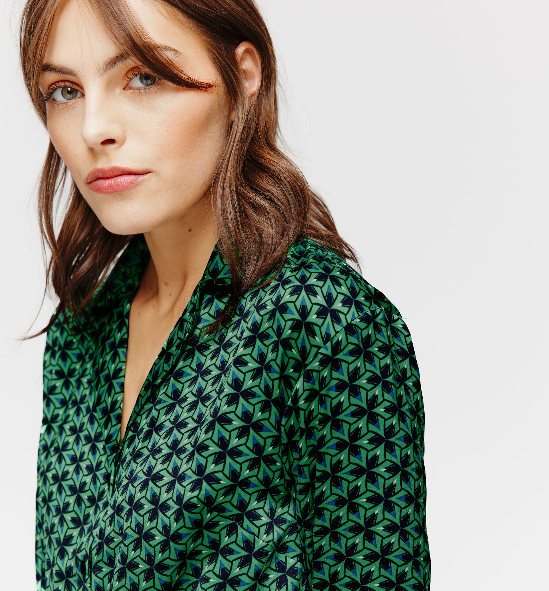 Silky shirtdress