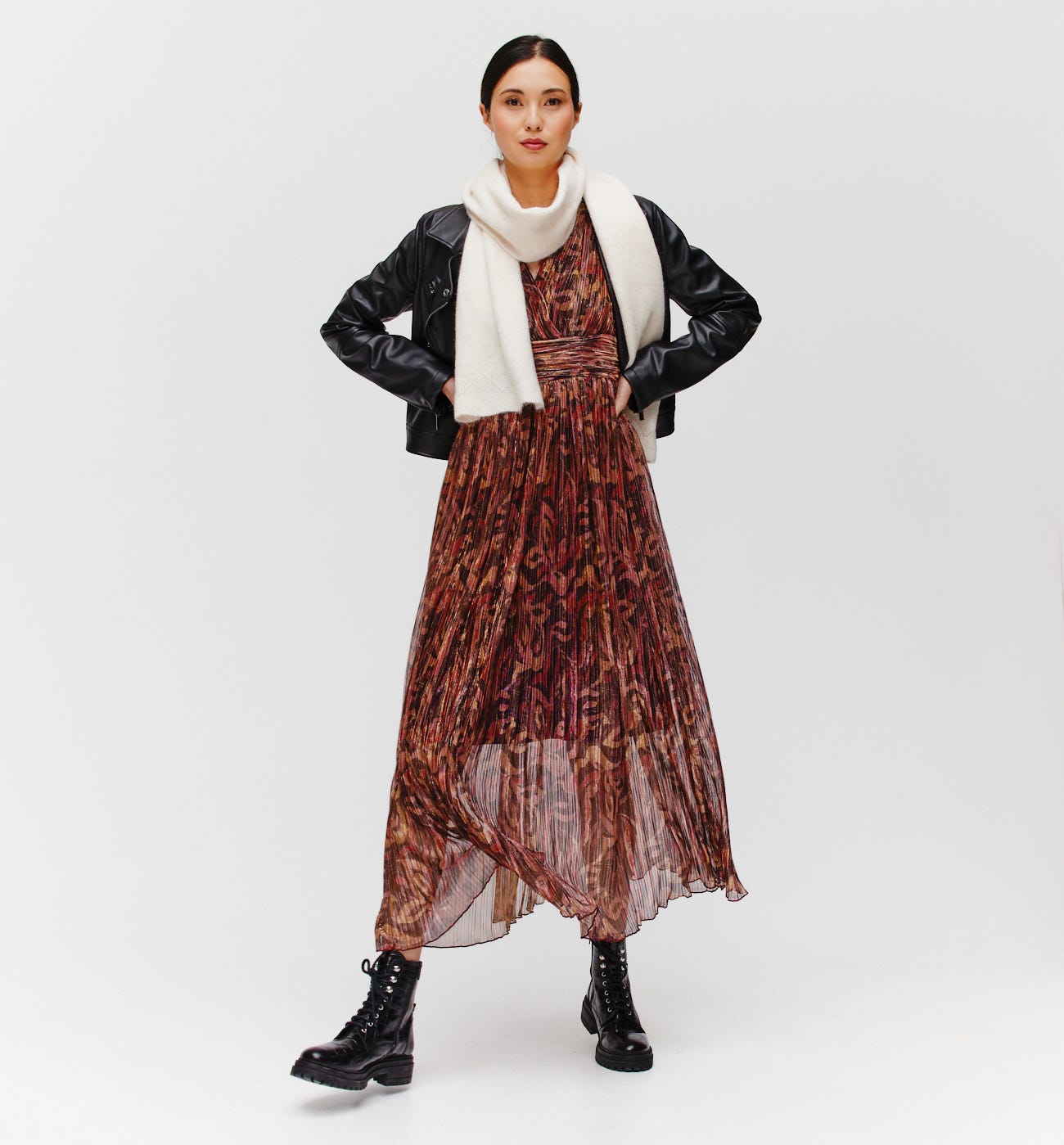 Langes Crincle-Kleid