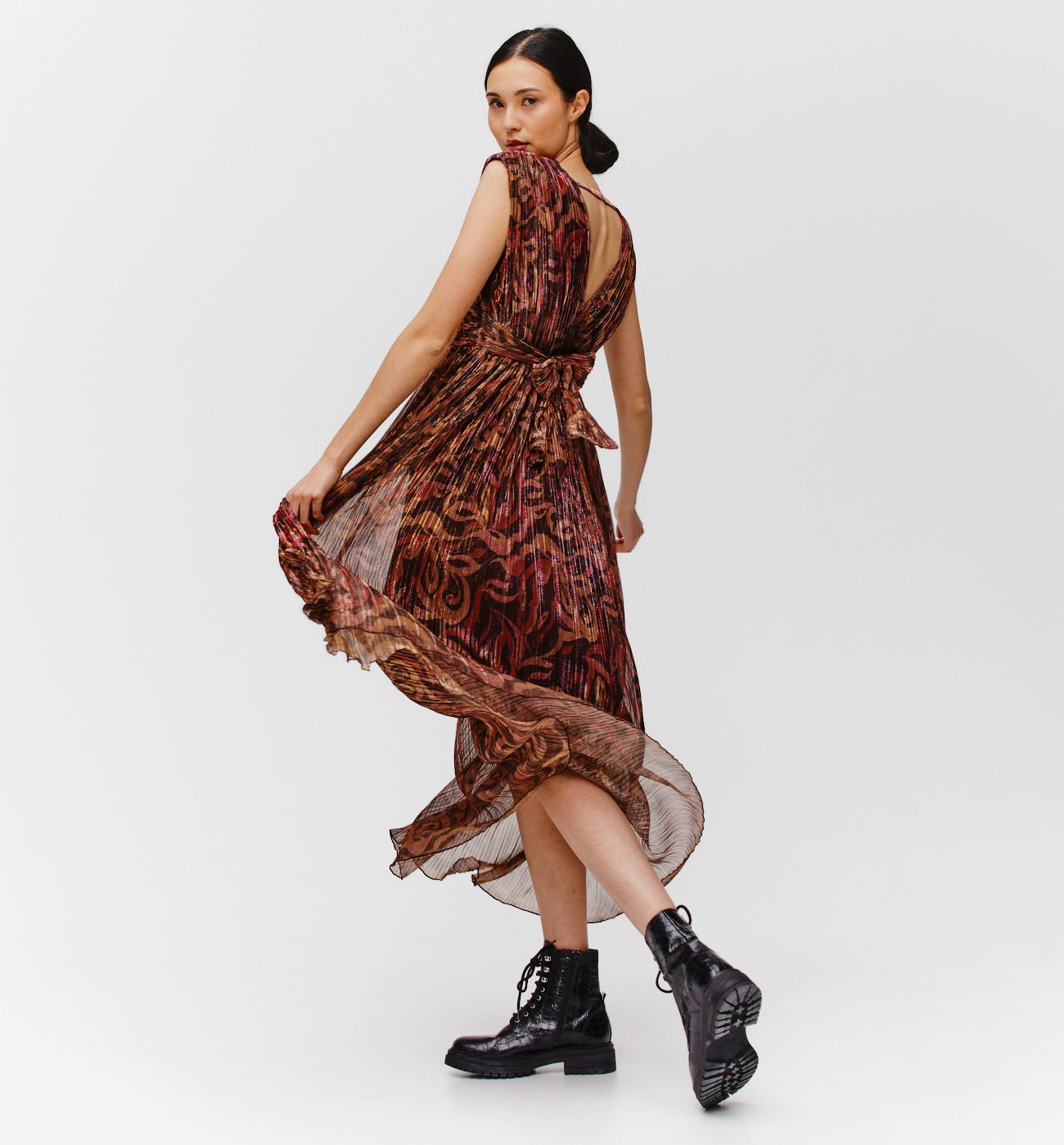 Langes Crincle-Kleid
