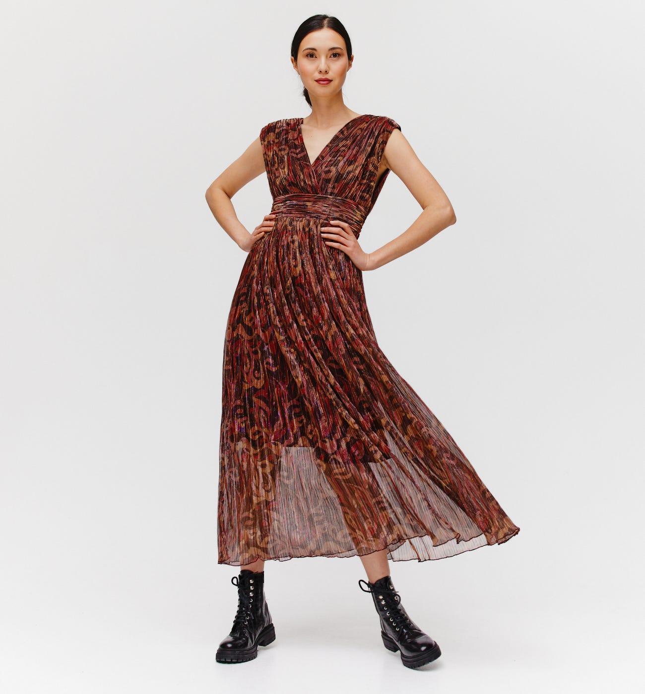Langes Crincle-Kleid