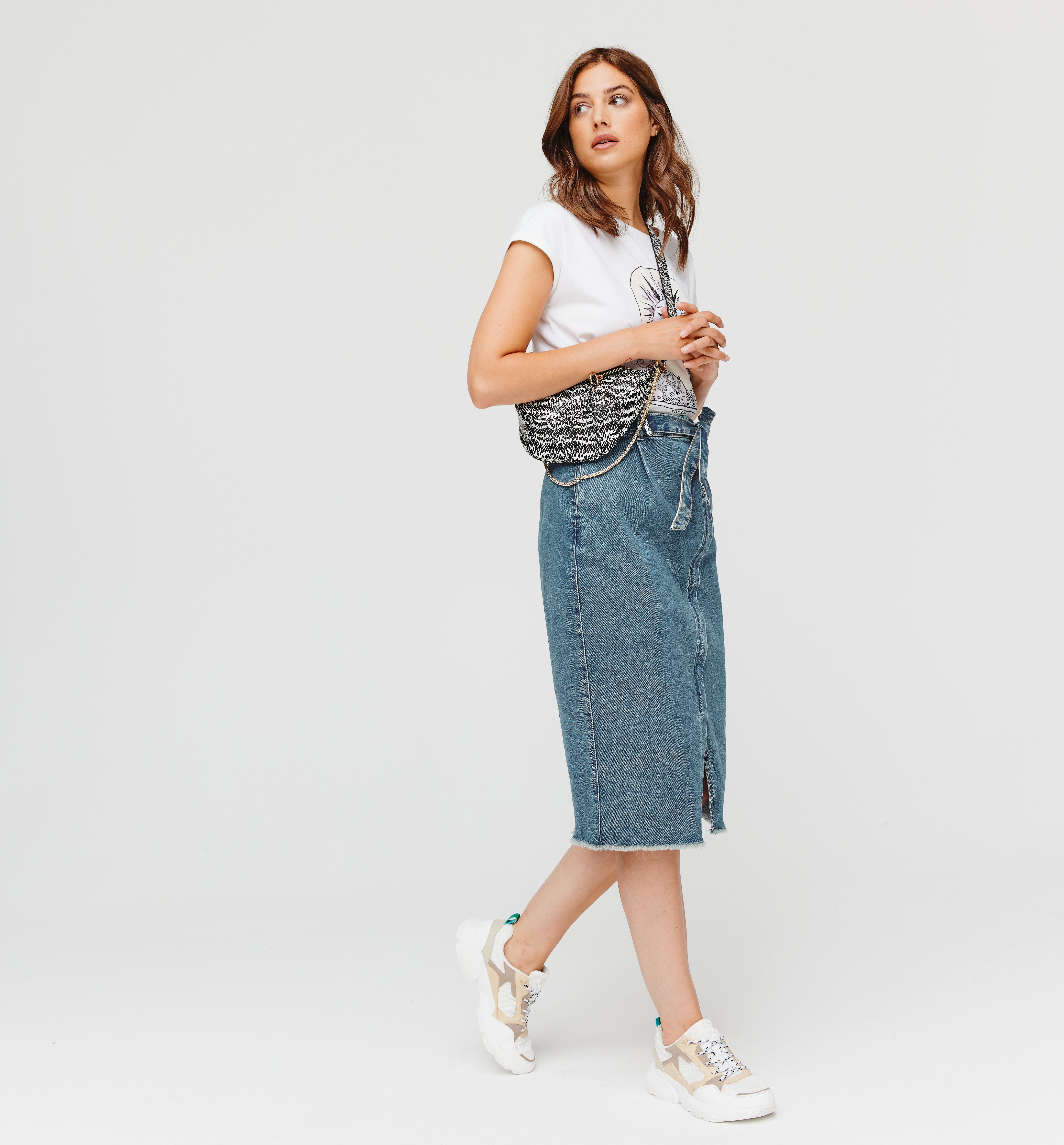 Denim pencil skirt - Light denim