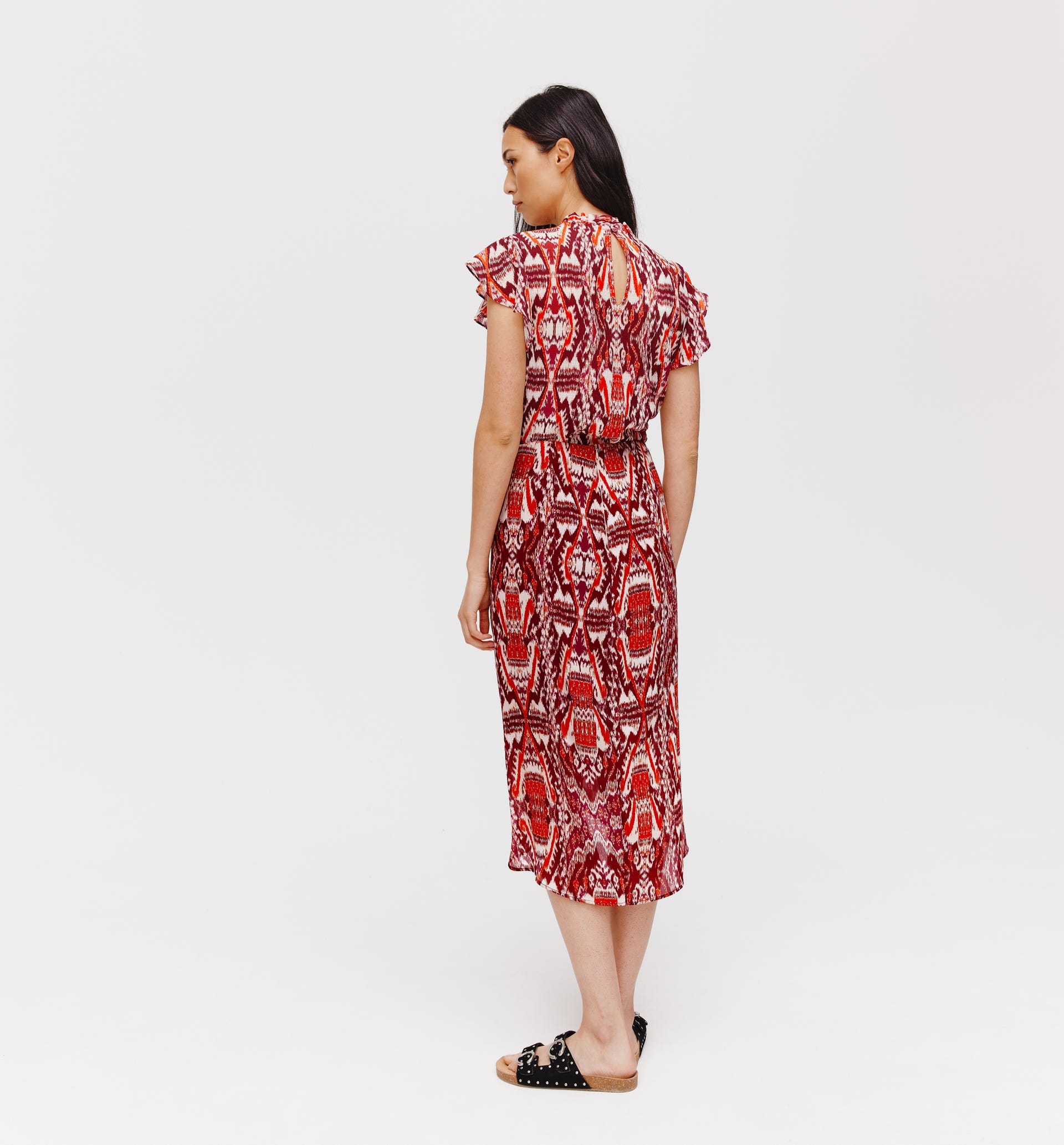 Draped crêpe voile skirt