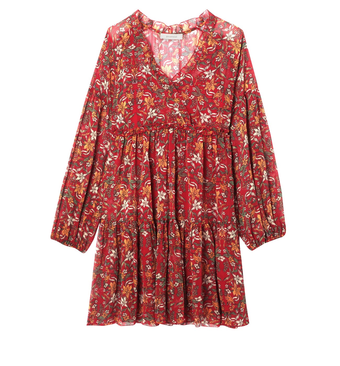 Frilly patterned voile dress