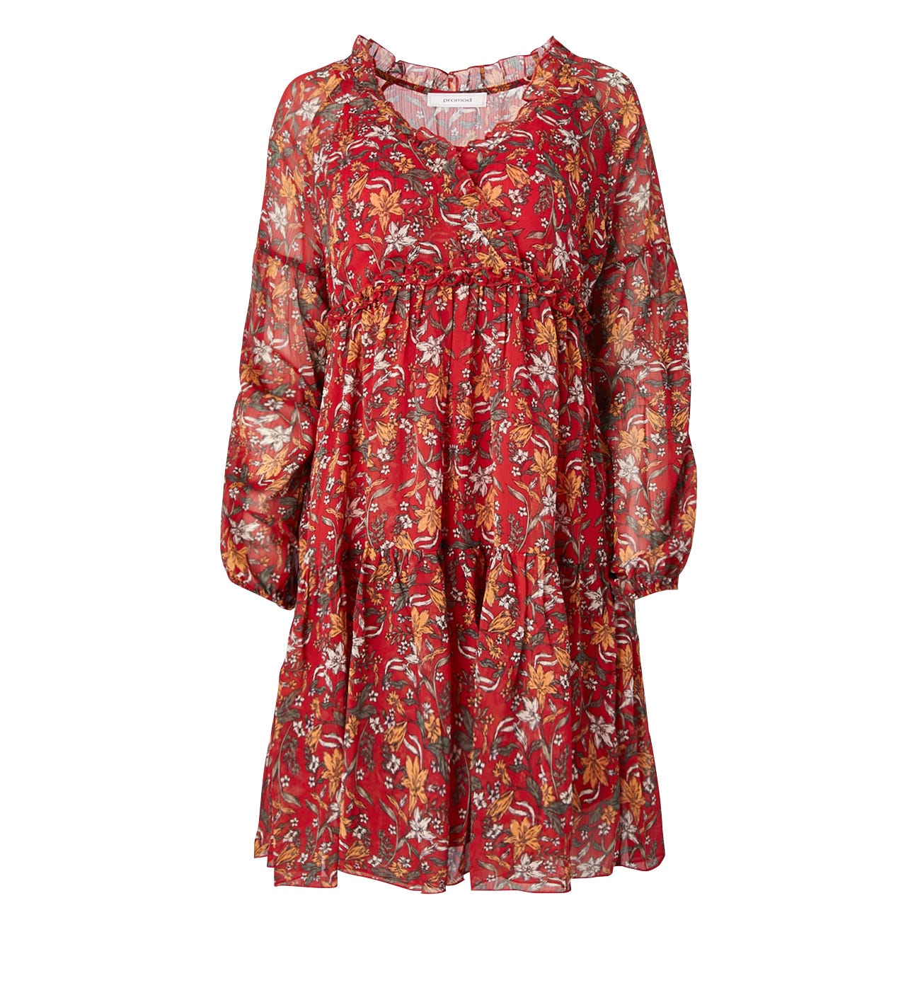 Frilly patterned voile dress