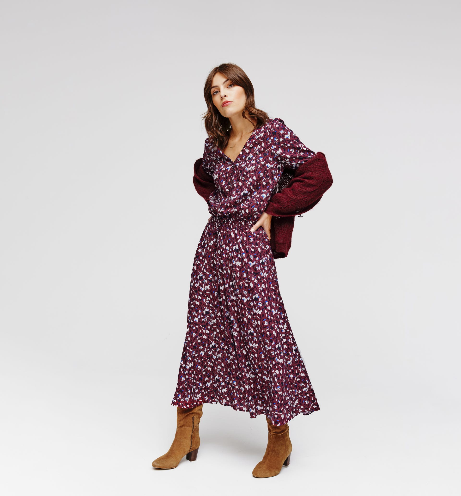 Longue robe imprimée Femme