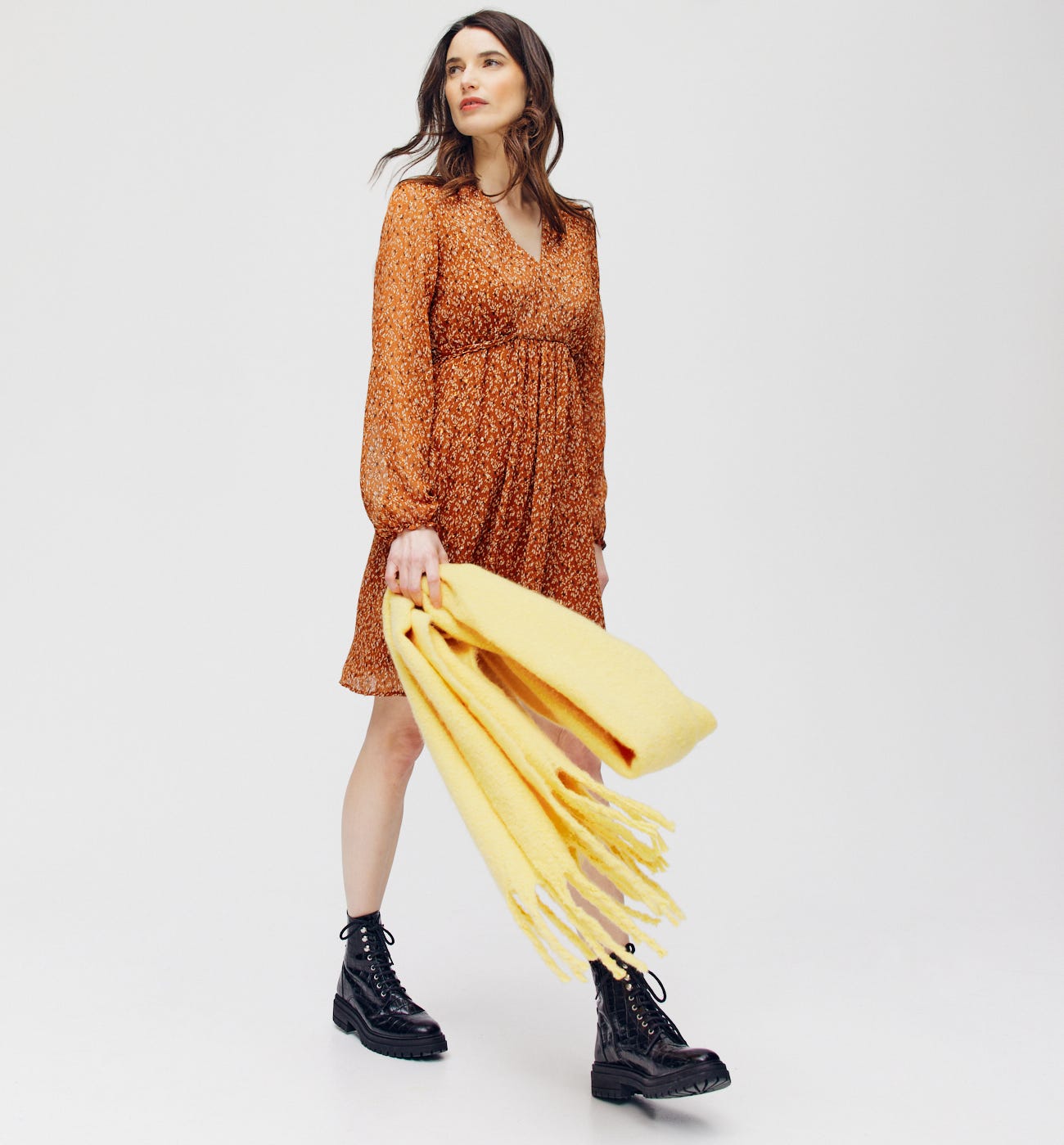 Robe en voile imprimé Femme