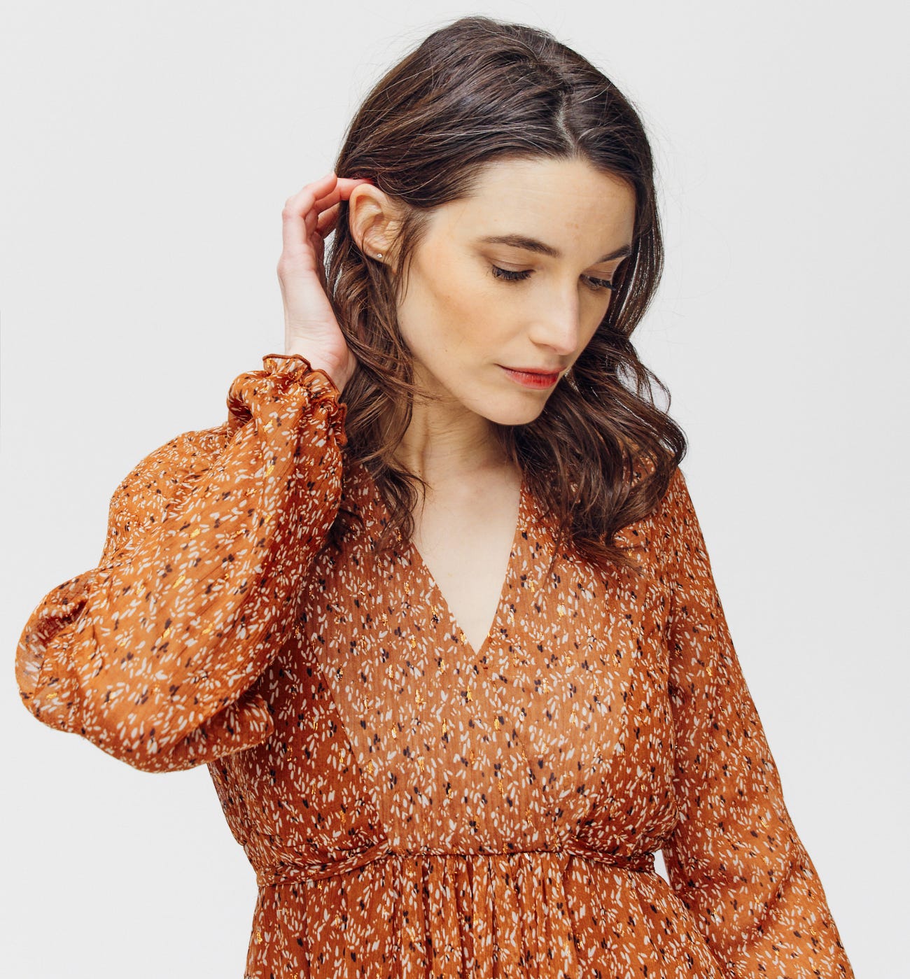 Robe en voile imprimé Femme