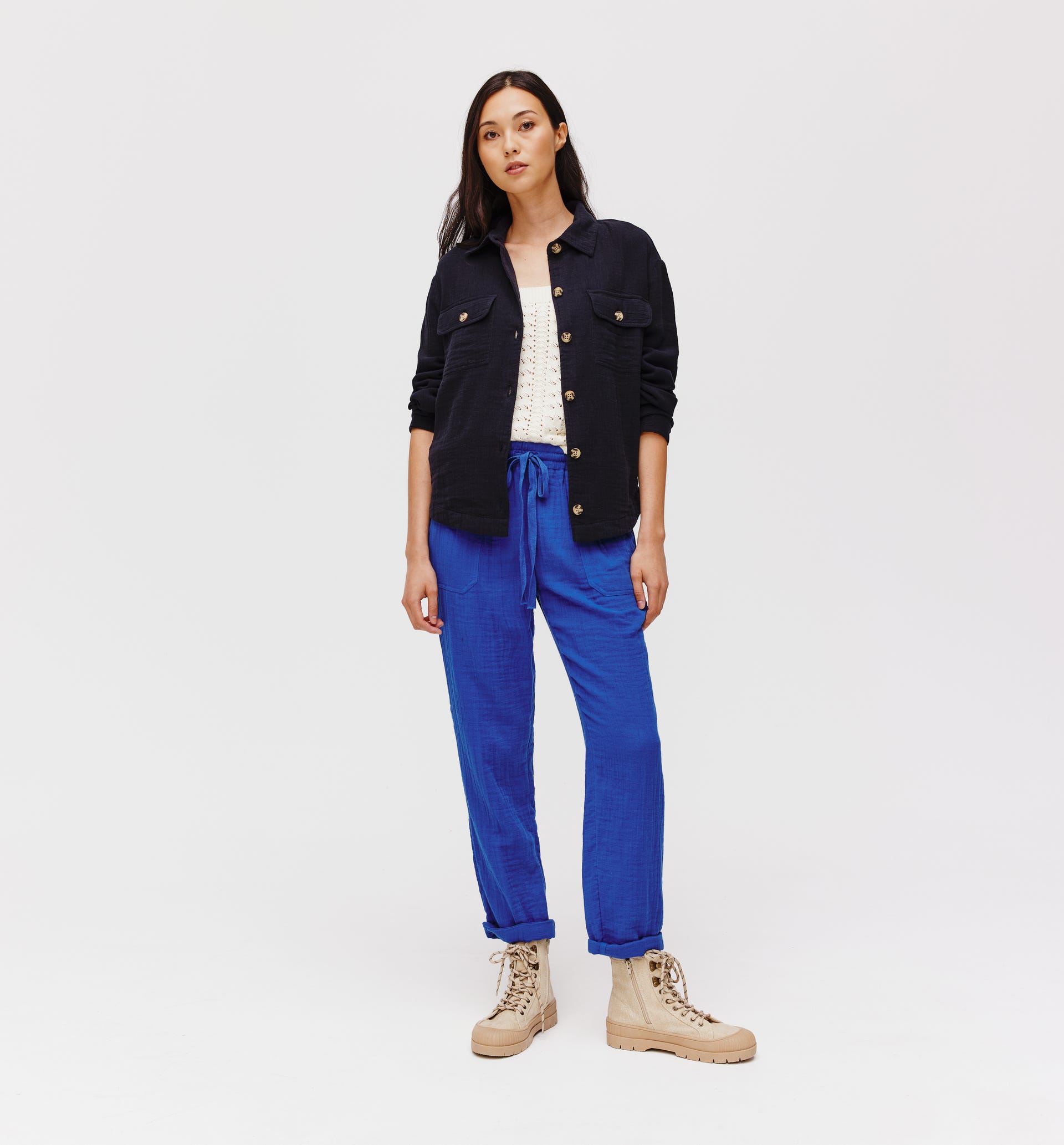 Overshirt in cotton gauze