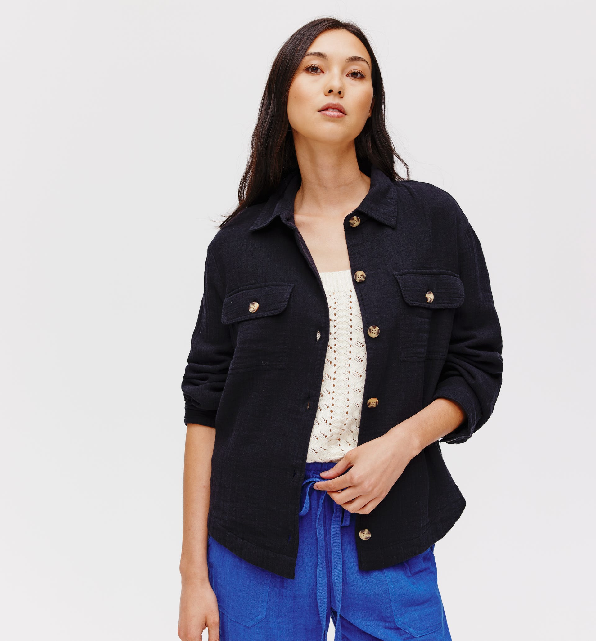 Overshirt in cotton gauze