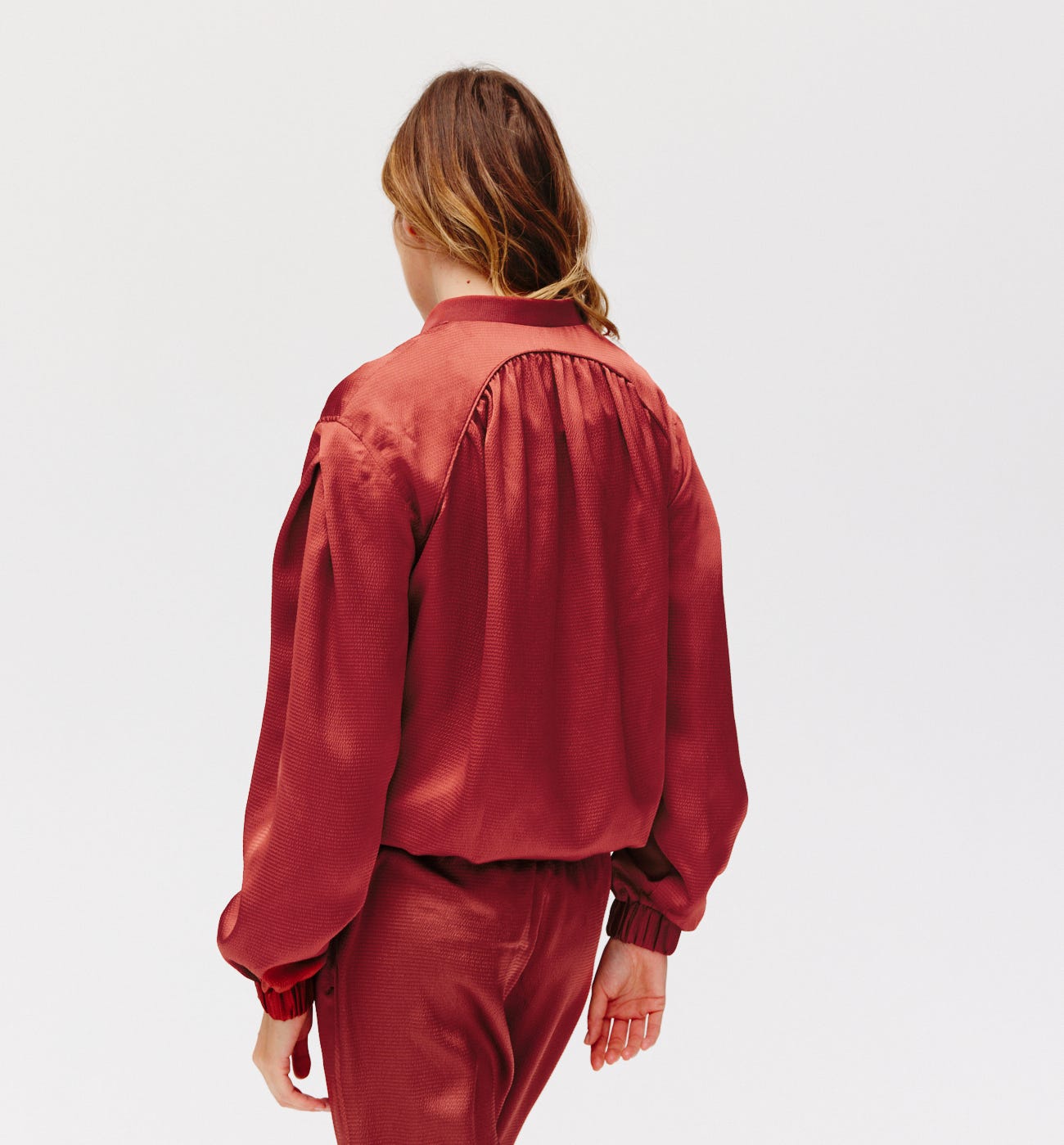 Blouson bomber satiné Femme
