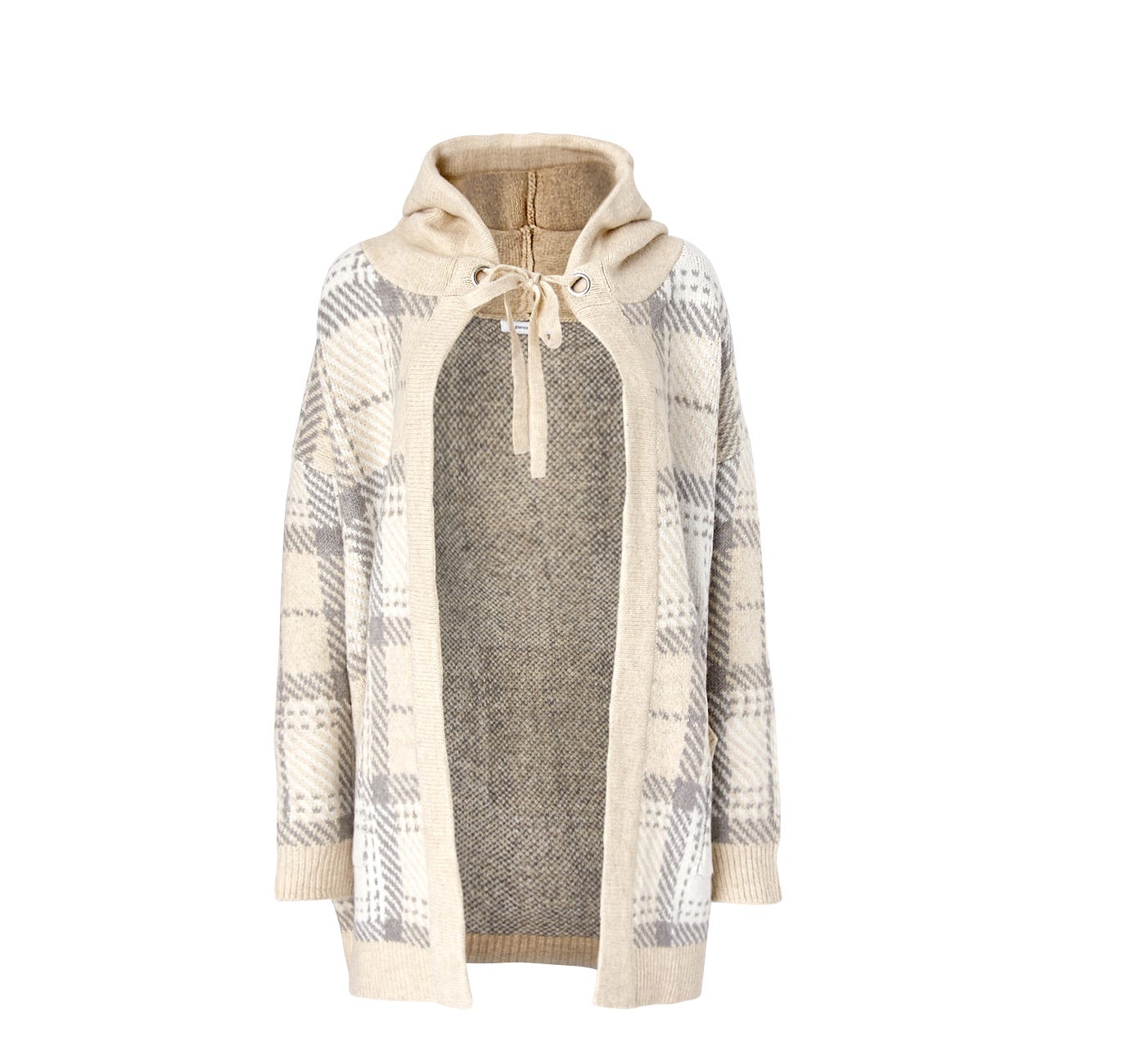 Long hooded cardigan