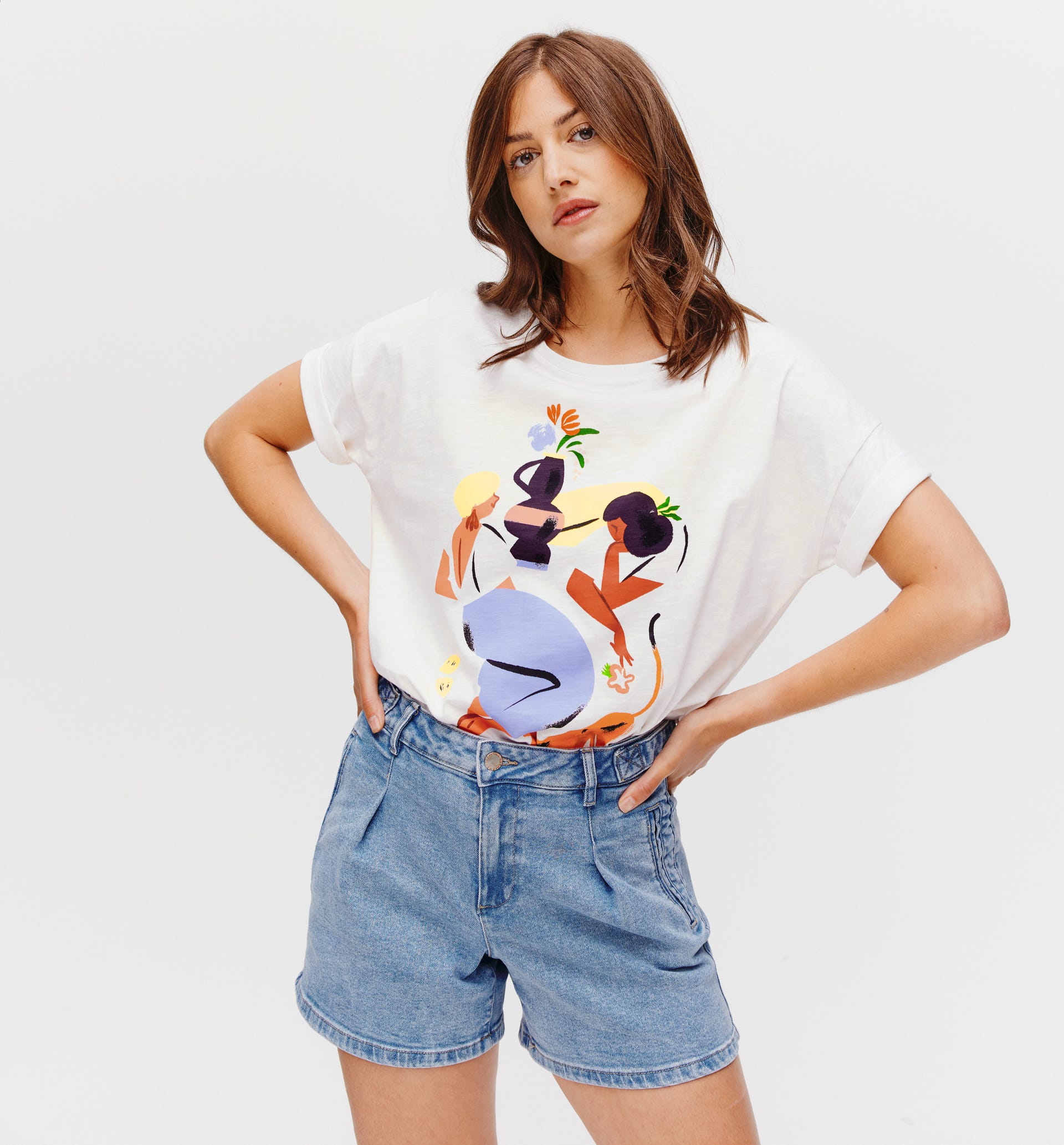 Weite Jeansshorts für Damen