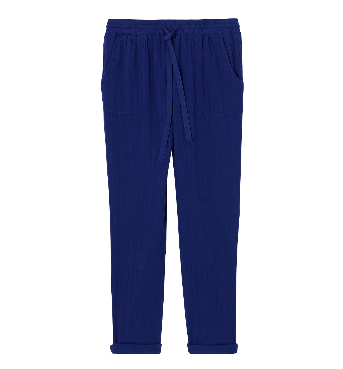 Cotton gauze trousers Cobalt