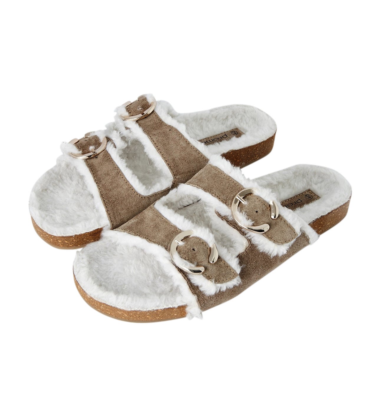 Leather and sheepskin sandals