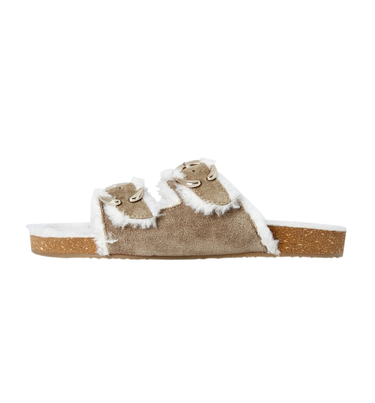 Leather and sheepskin sandals