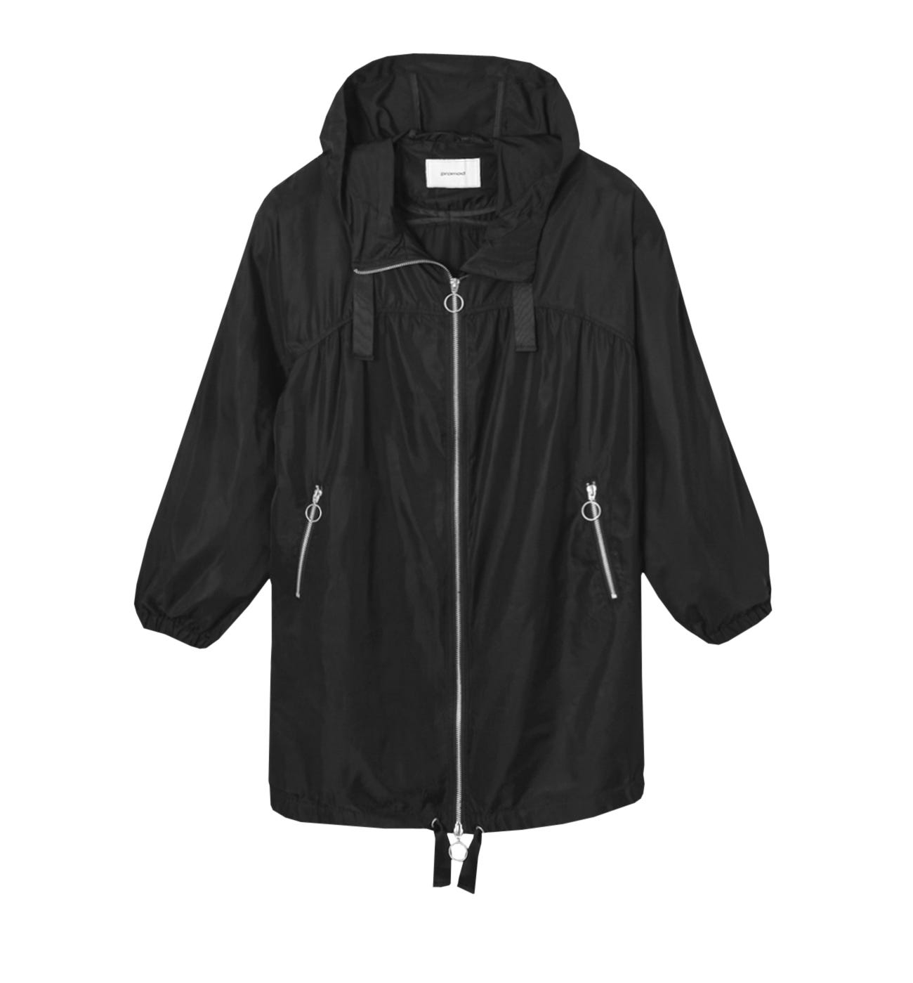 Satin hooded windcheater