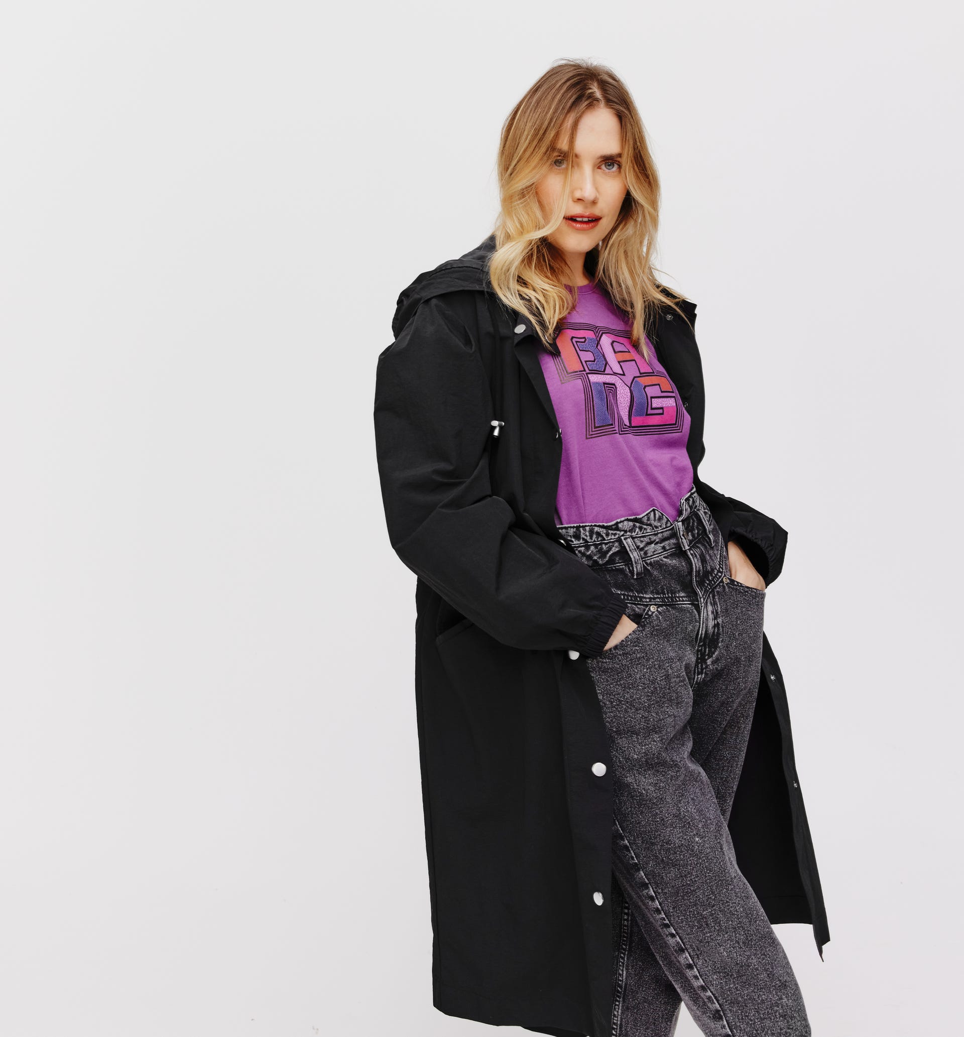 Fashion hooded raincoat