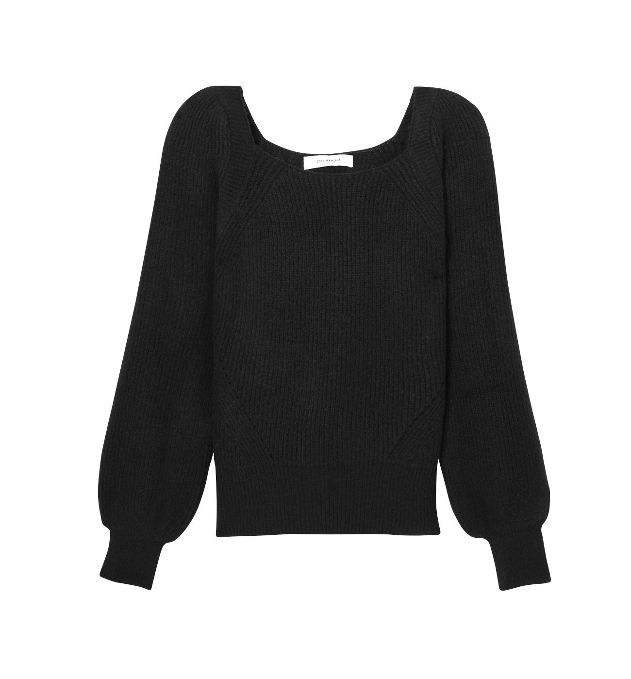 Maglia a coste scollo quadrato