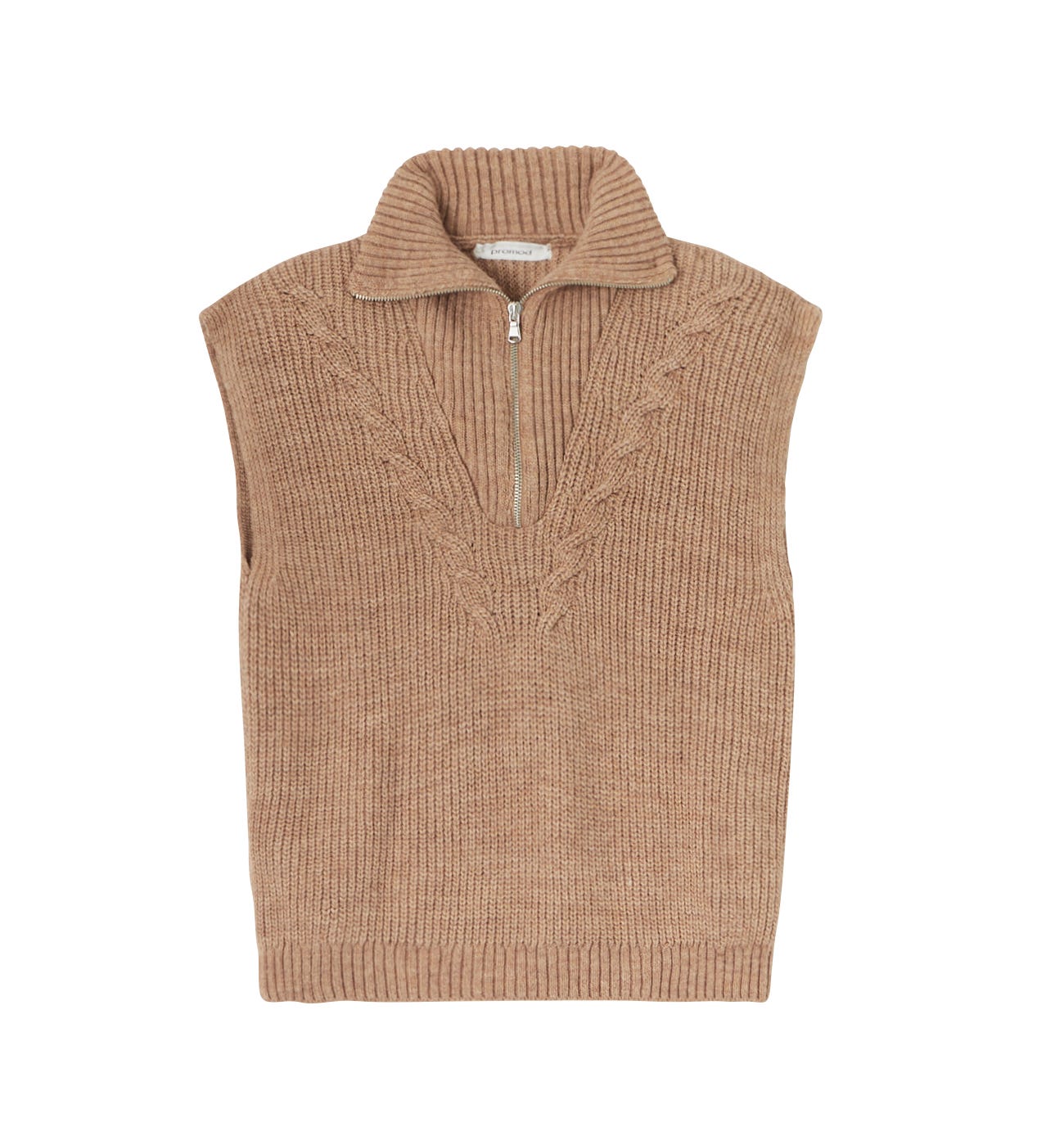 Sleeveless trucker jumper