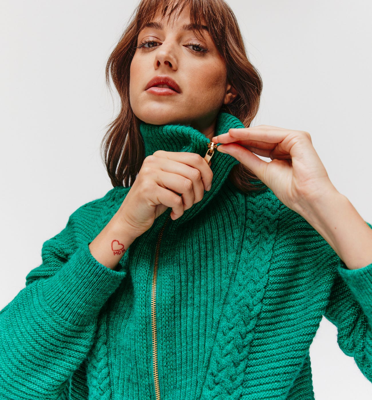 Strickjacke im troyer-stil
