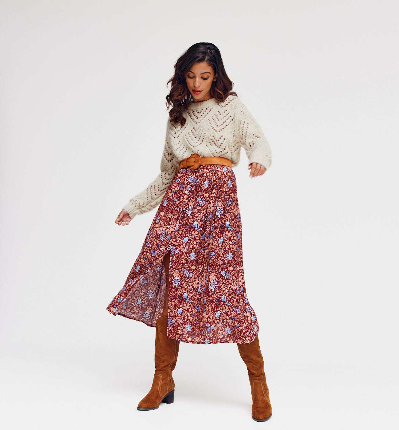 Pull court ajouré Femme