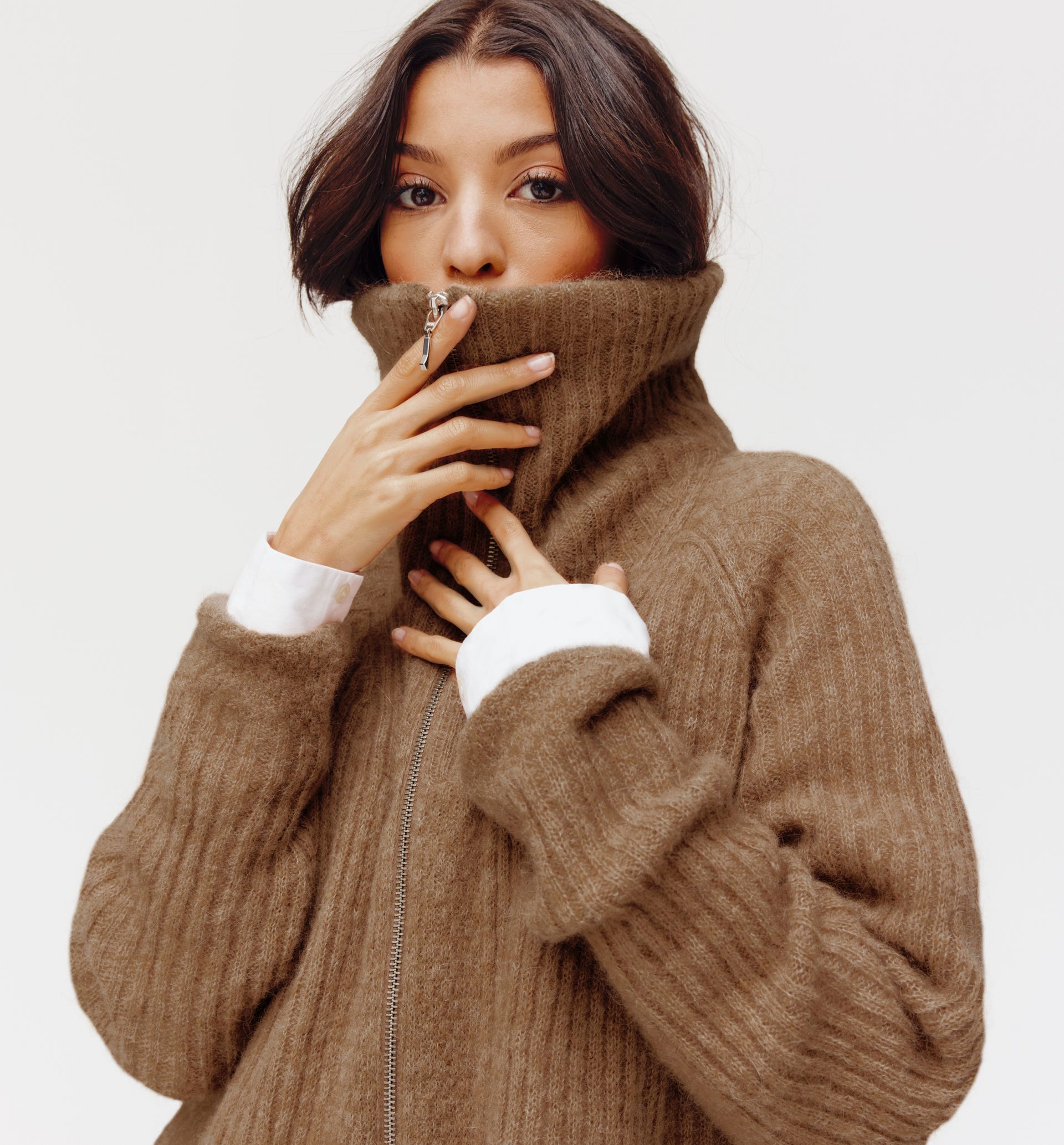 Maxi cardigan coin zip