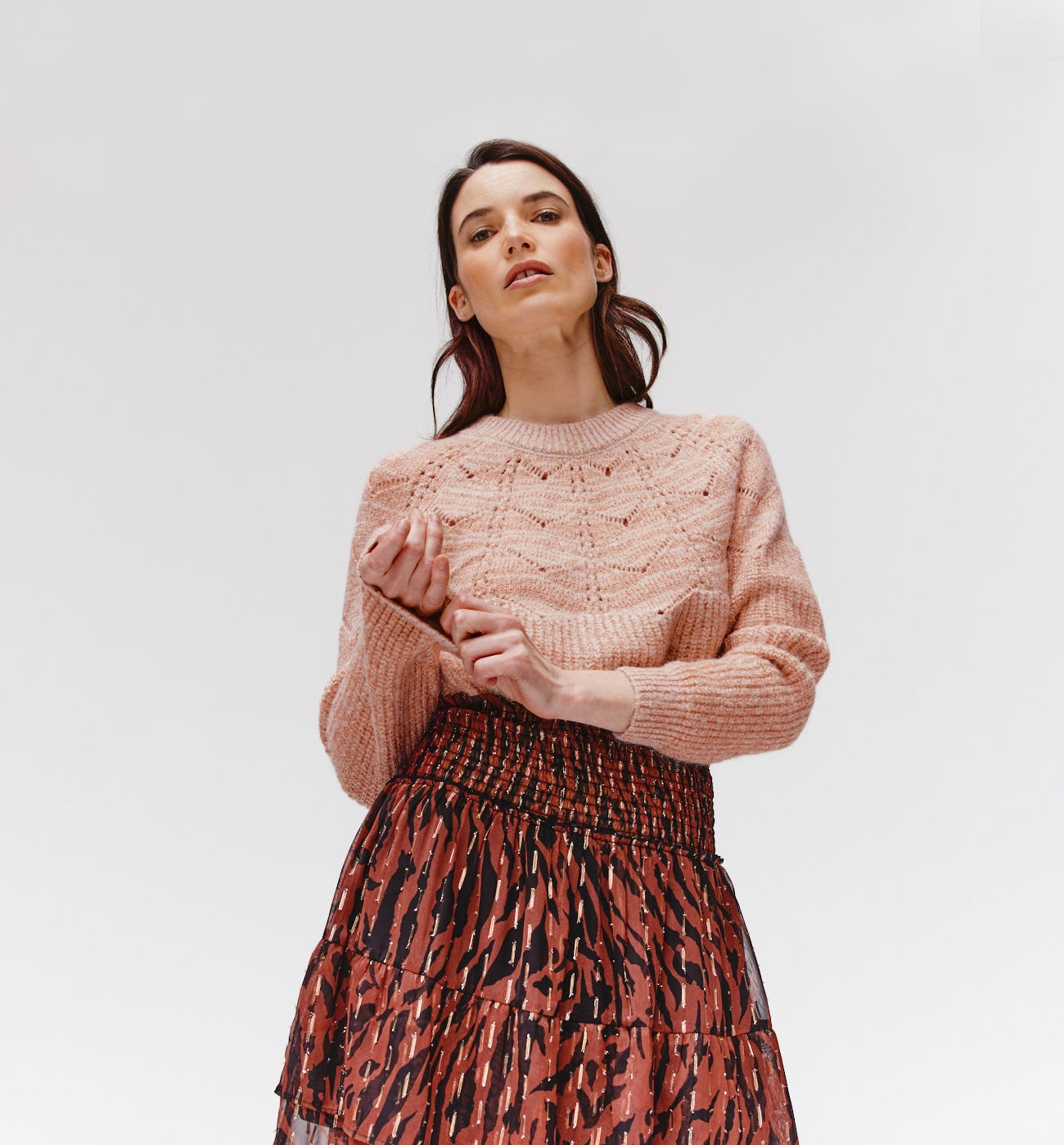 Maglia glitter a trafori