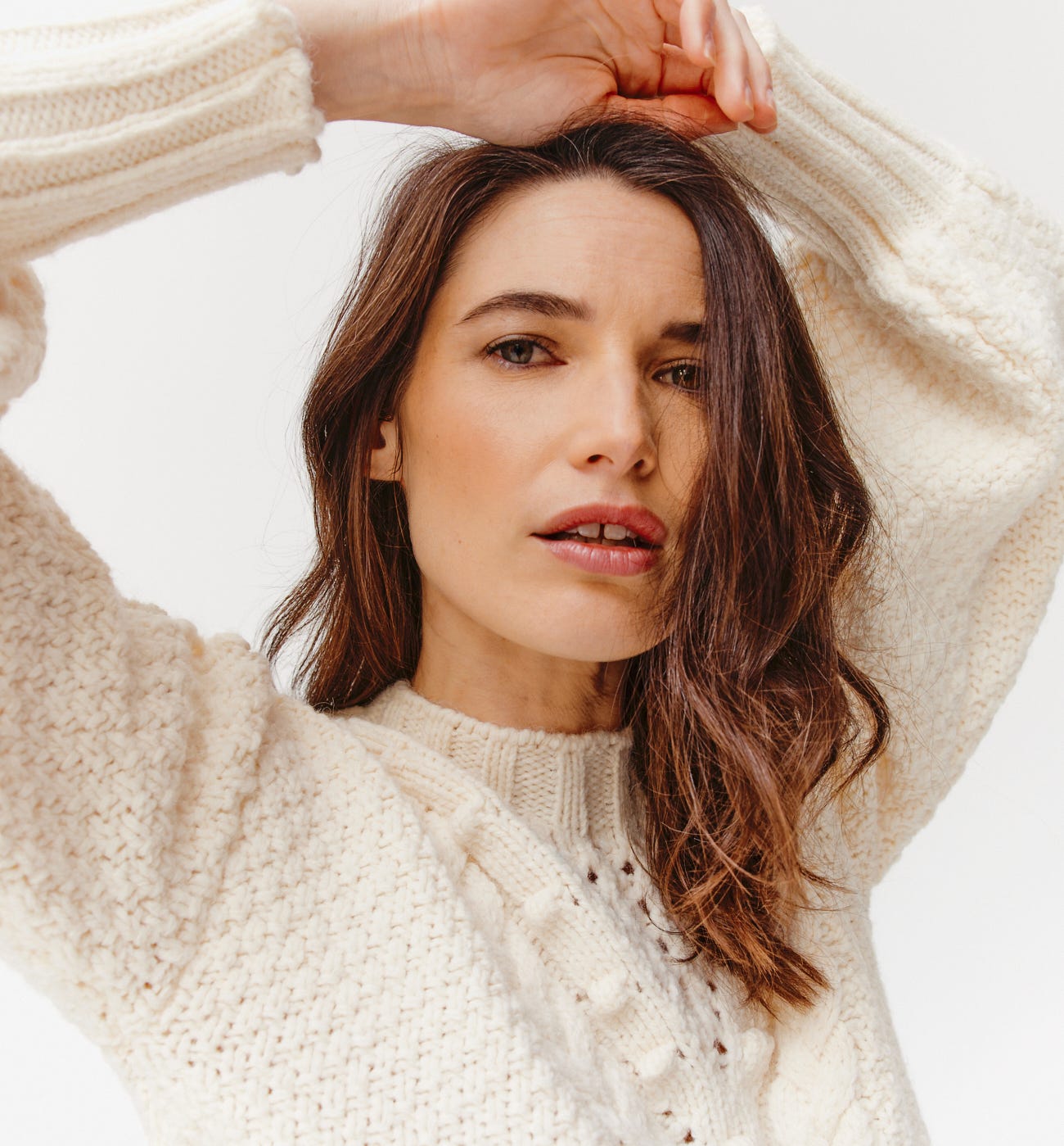Strickpullover mit Zopfmuster