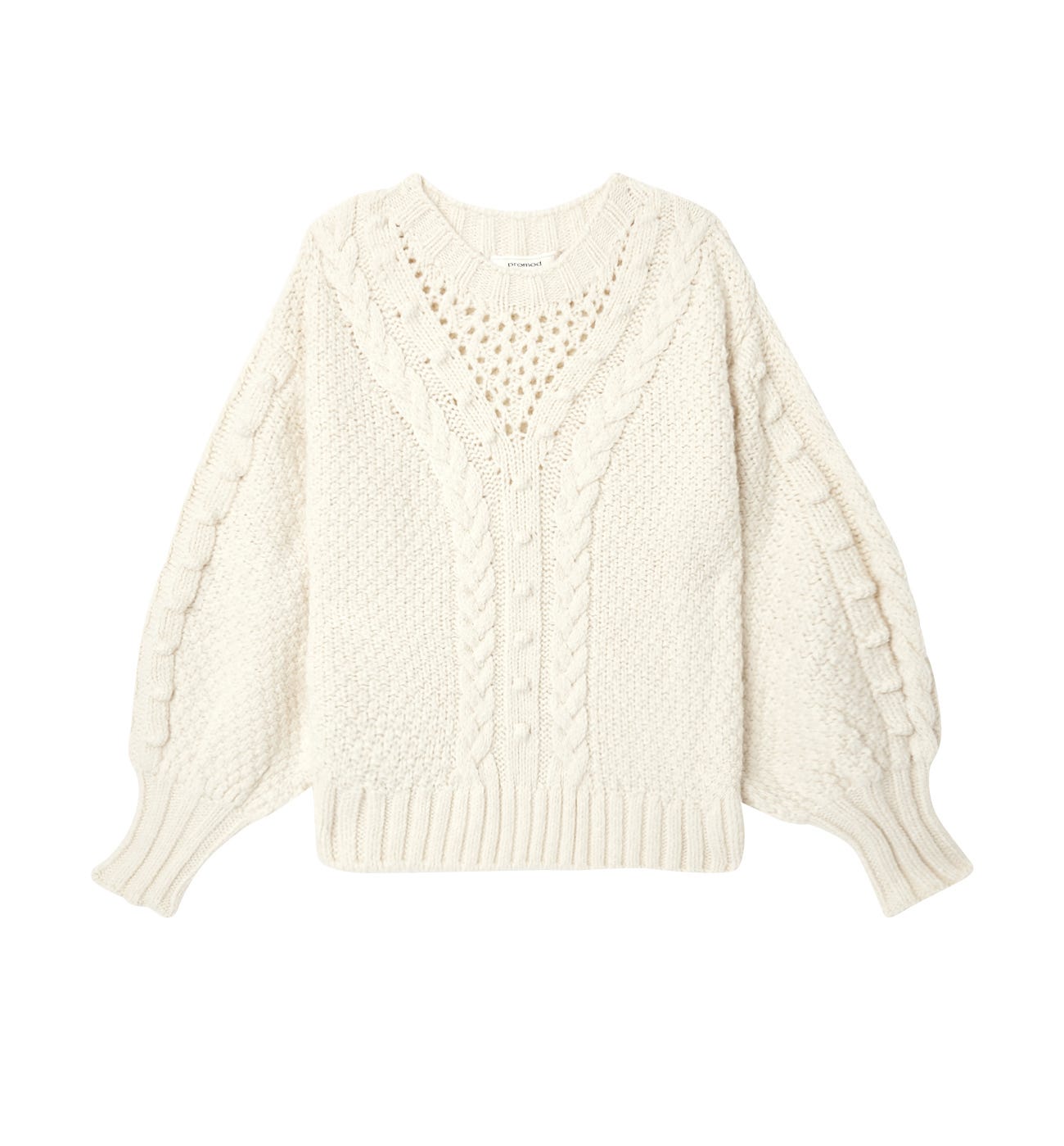 Strickpullover mit Zopfmuster