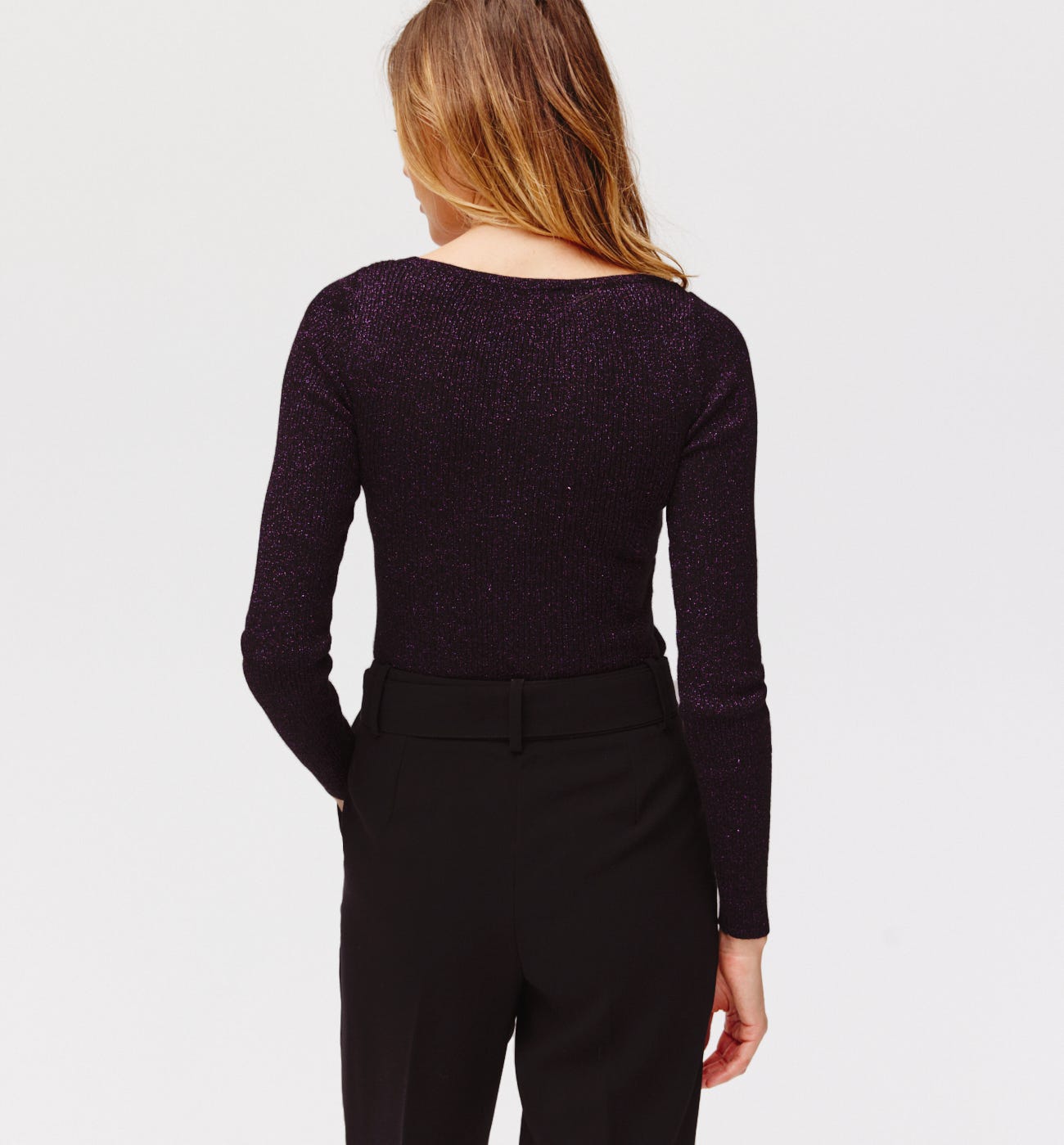 Glitzy rib knit jumper