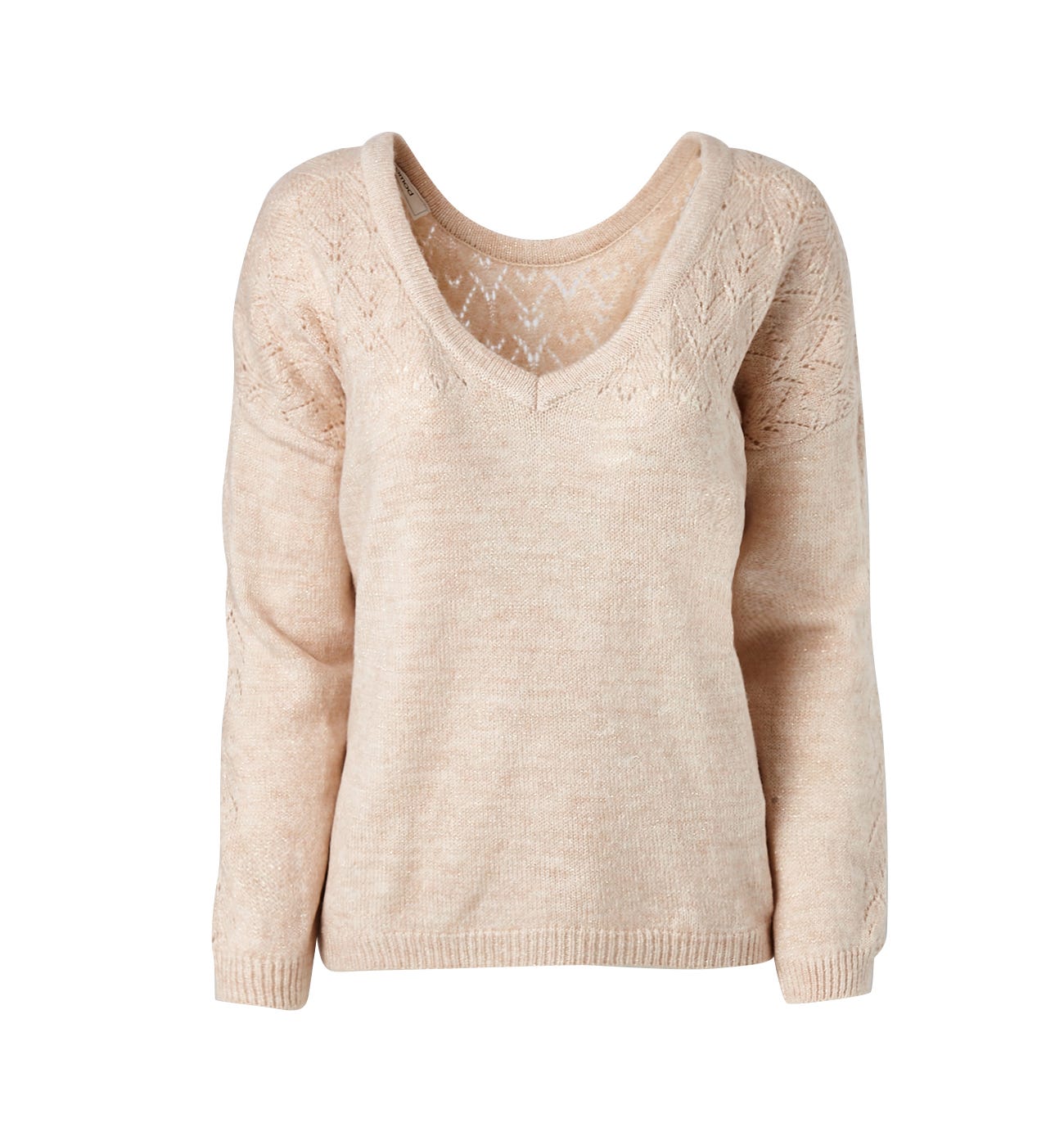 V-Pullover mit Lochmuster