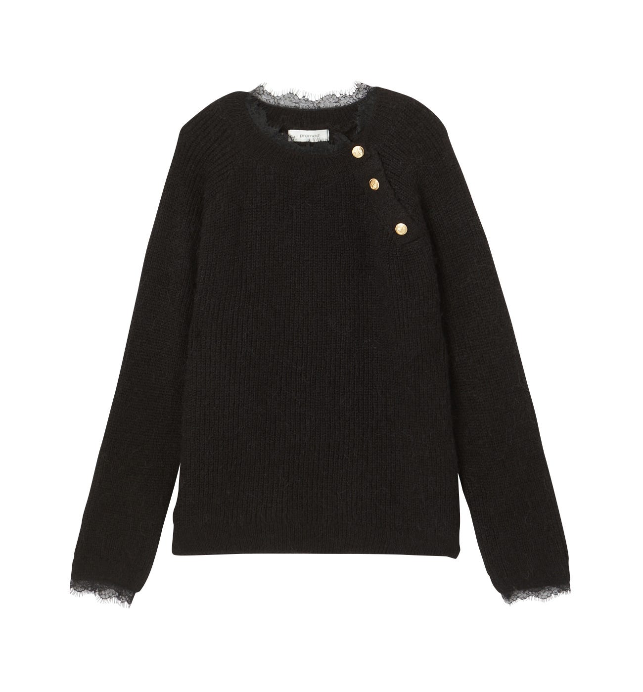 Maritimer Pullover mit Spitze