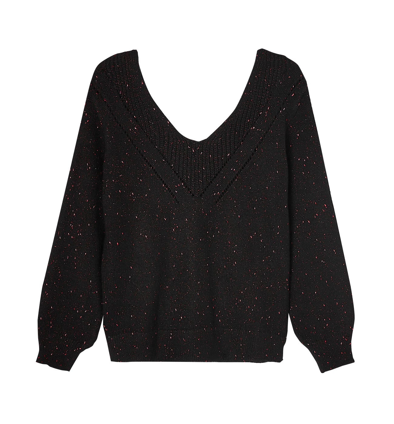 Maglia glitter scollo a V