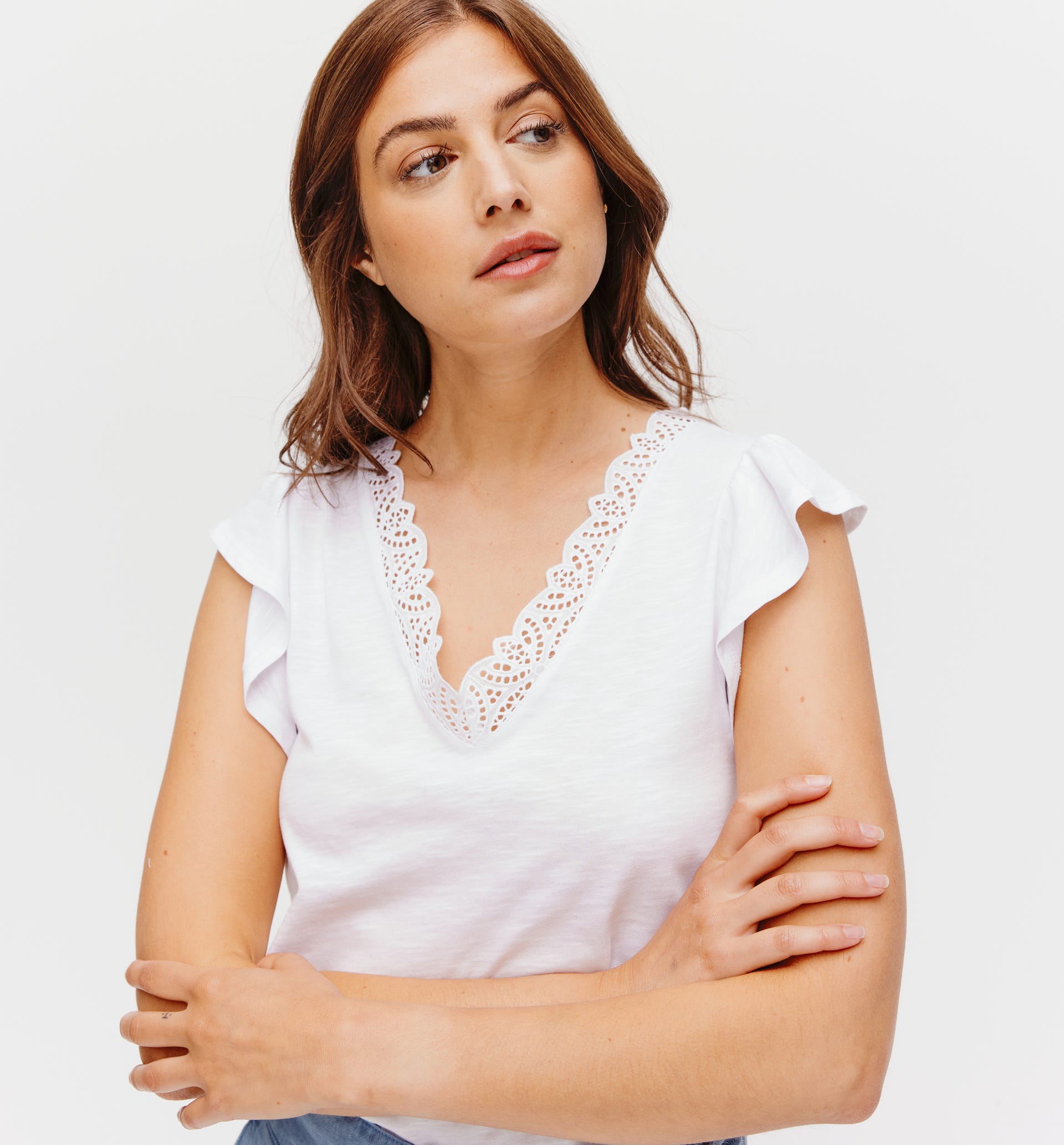 Top in pizzo sangallo