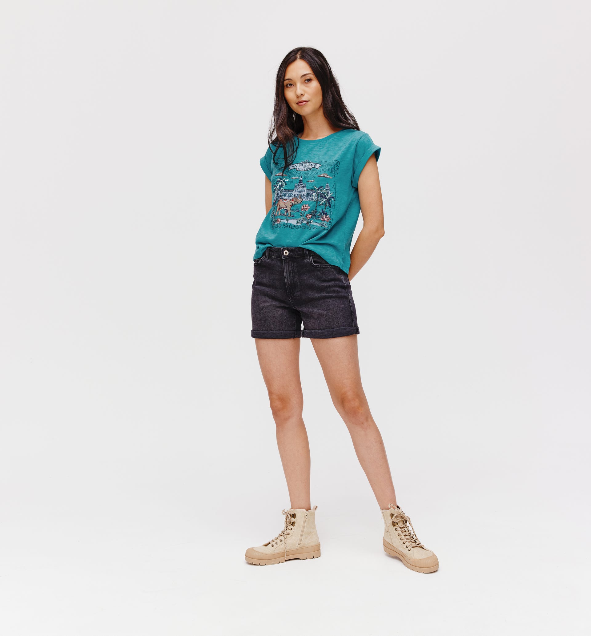 T-shirt perlé en Inde Femme