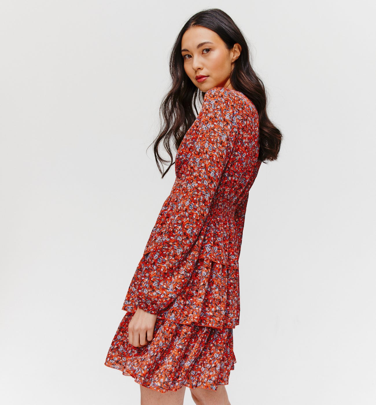 Volantkleid mit Printmotiv