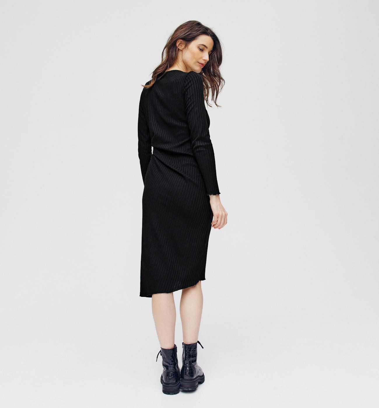 Midi-Kleid aus Rippenstrick