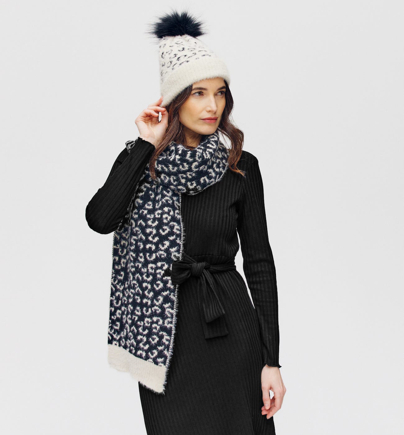 Midi-Kleid aus Rippenstrick