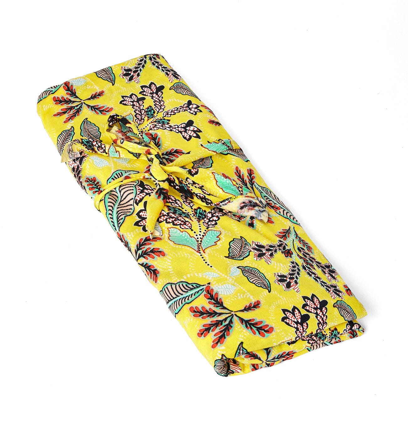 Patterned jersey fabric cut Yellow print