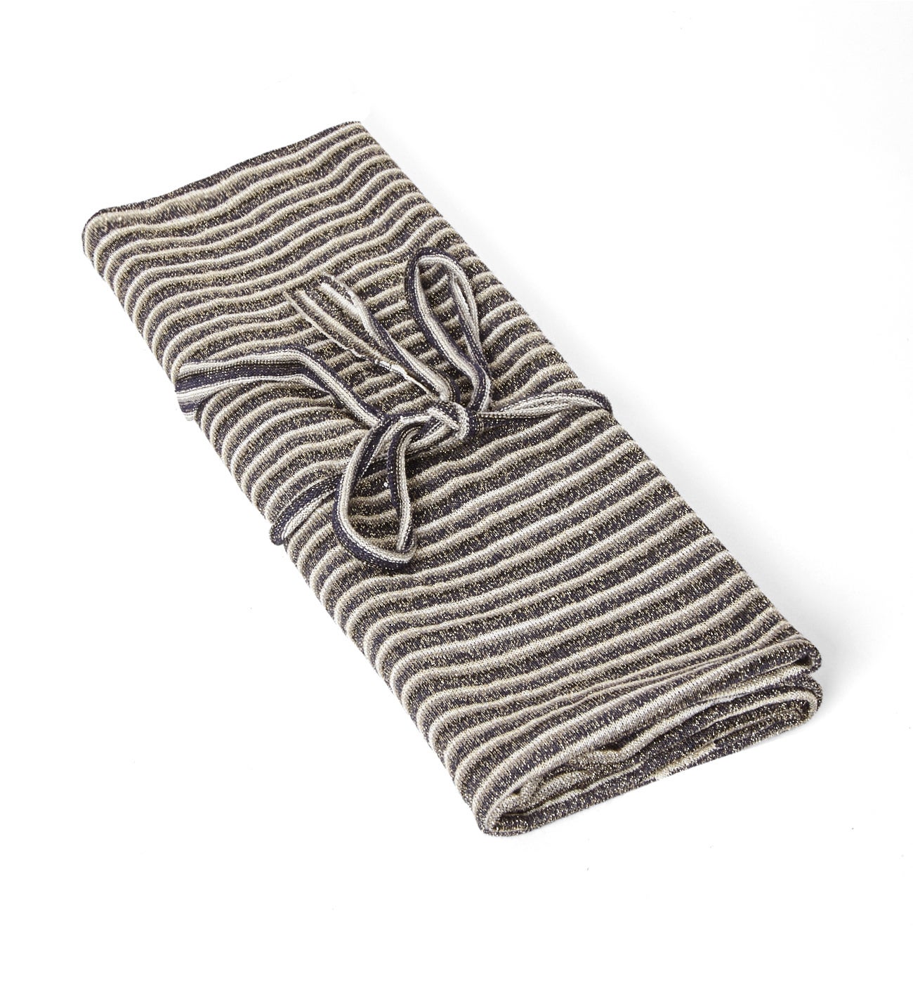 Glitzy jersey fabric cut Black stripes