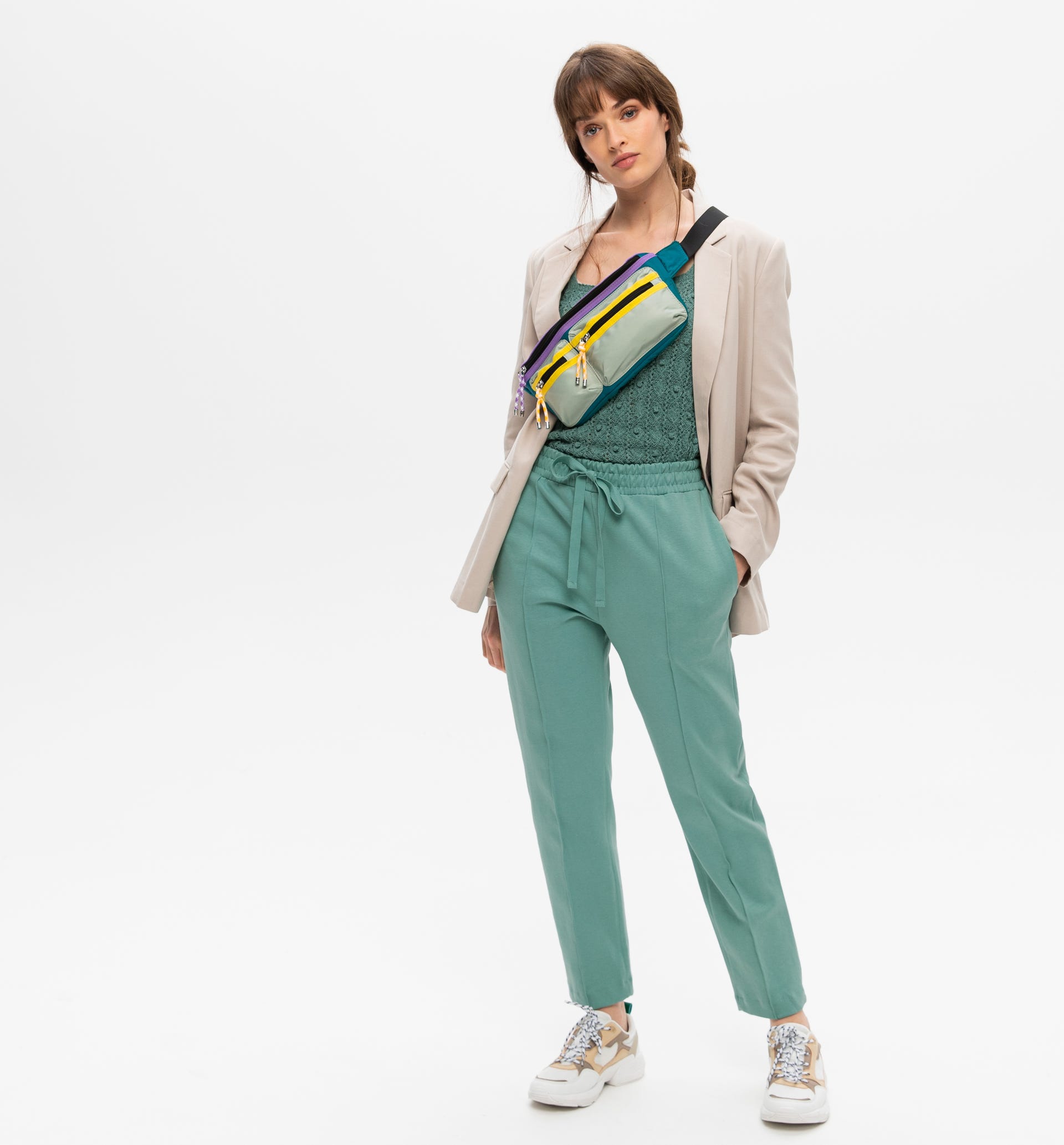 Plain jersey jogging trousers