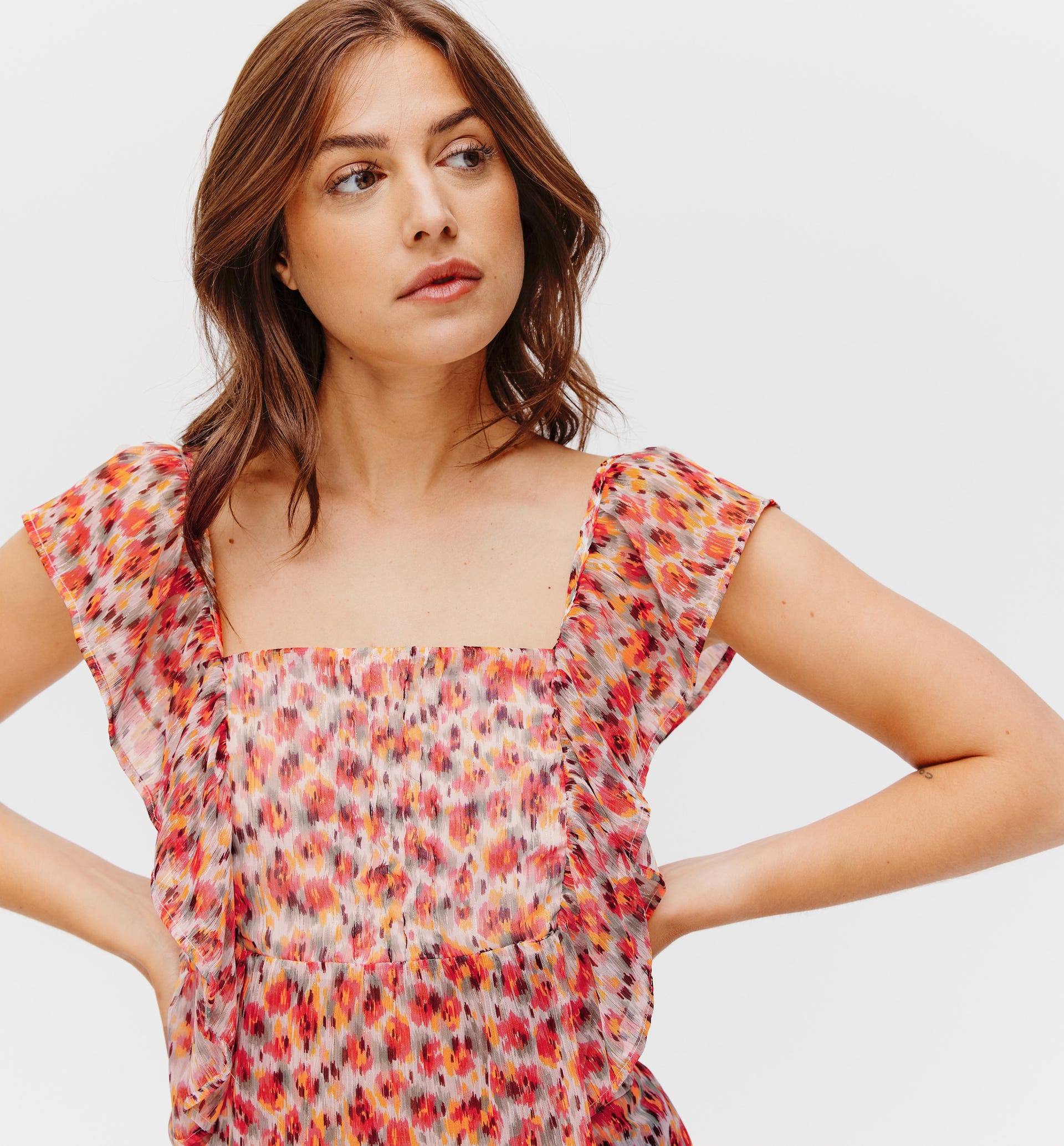 Top in voile glitter