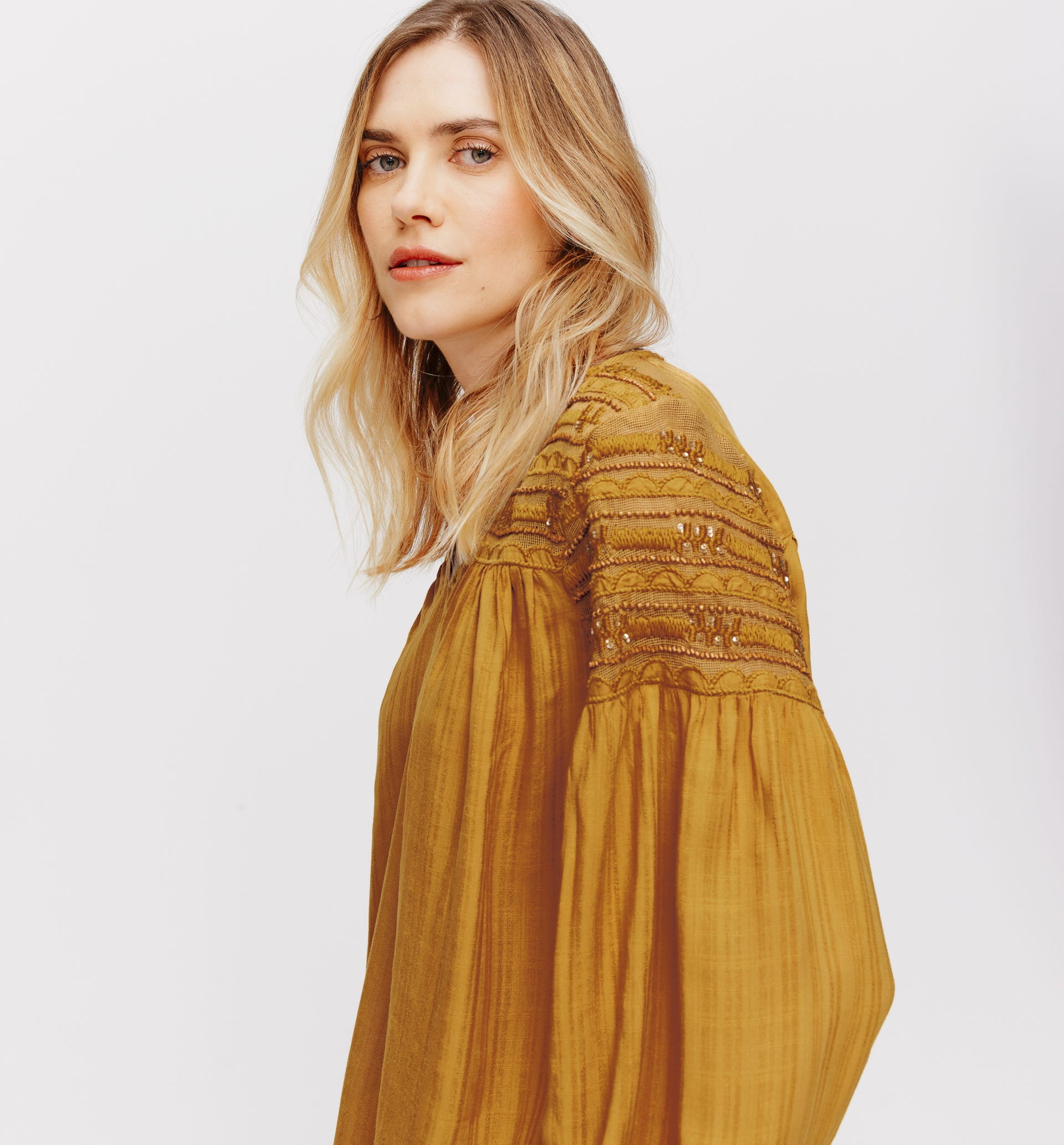 Bluse mit indischer Stickerei