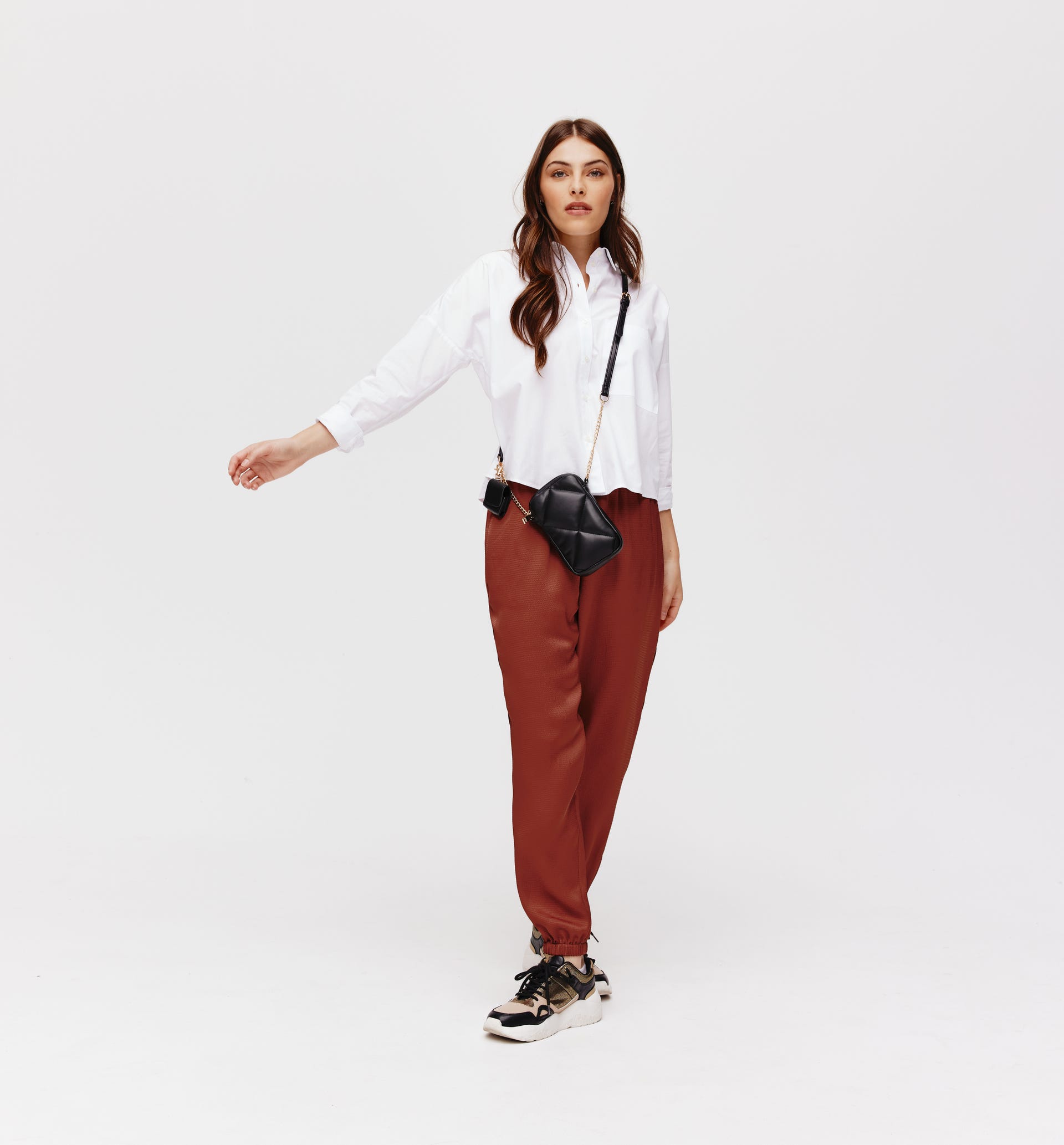 Gekropptes Oversize Hemd