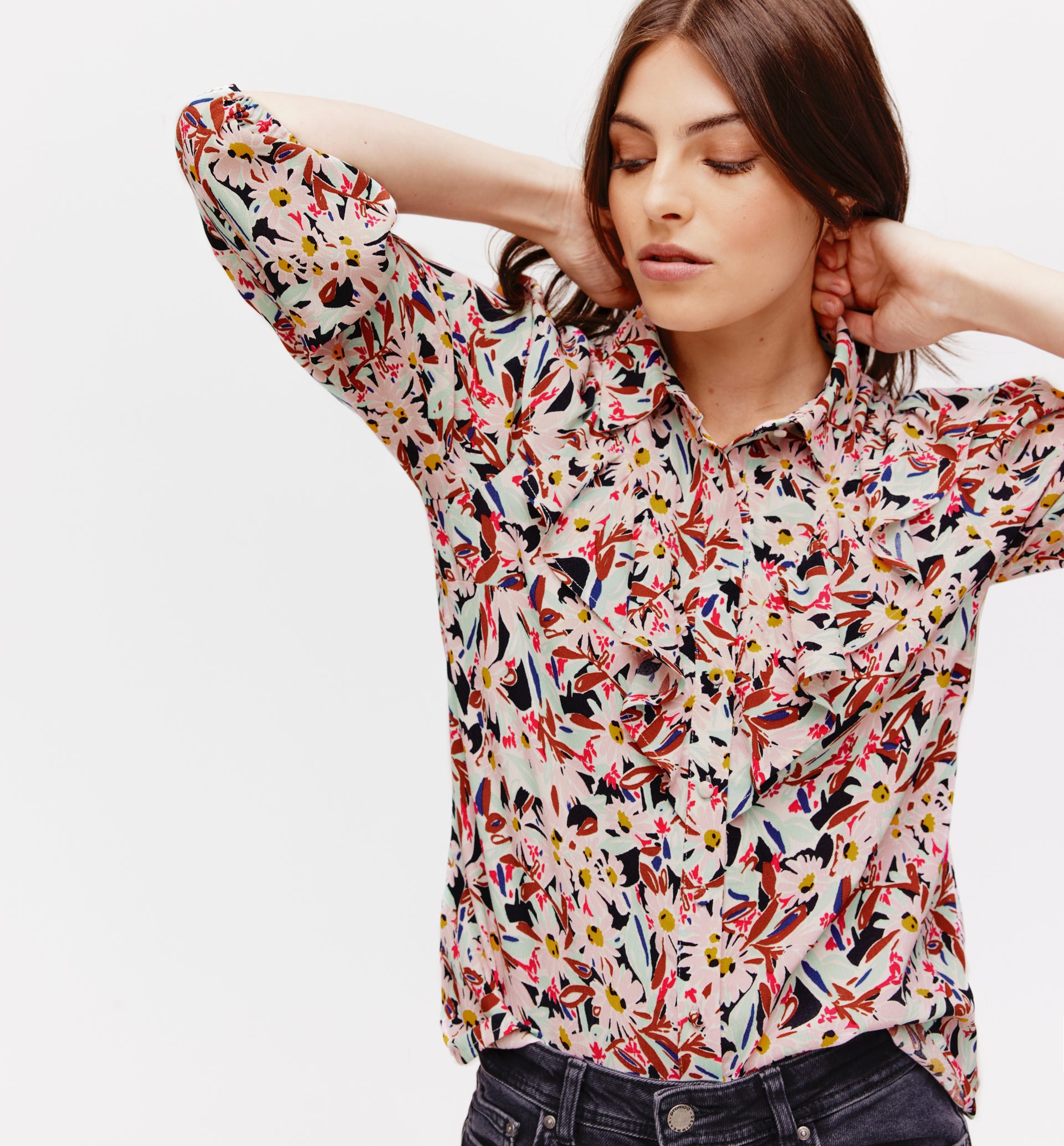 Gemusterte Bluse