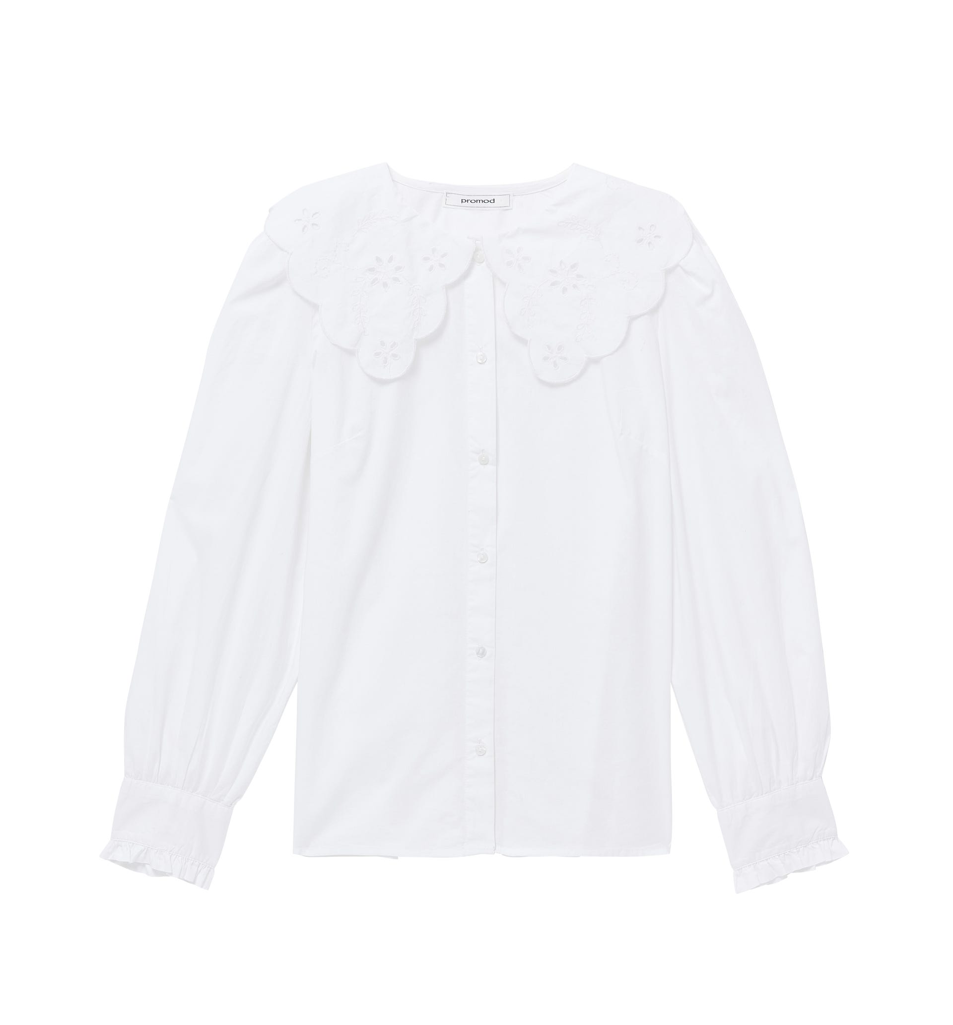 Oversized flat collar shirt - White